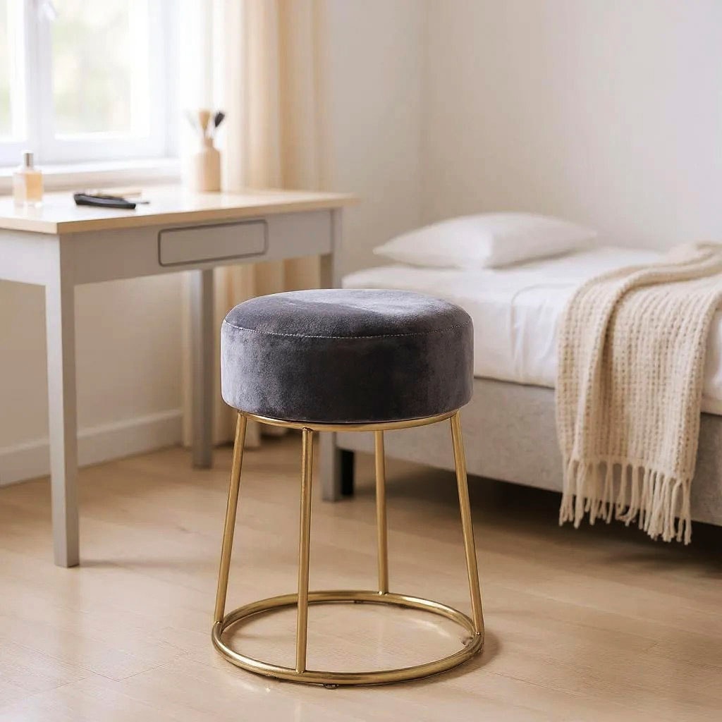 HAKU Hocker »Pouf, Schemel, Stockerl« rund - aus Textil Anthrazit - Ø/H 30/46 cm