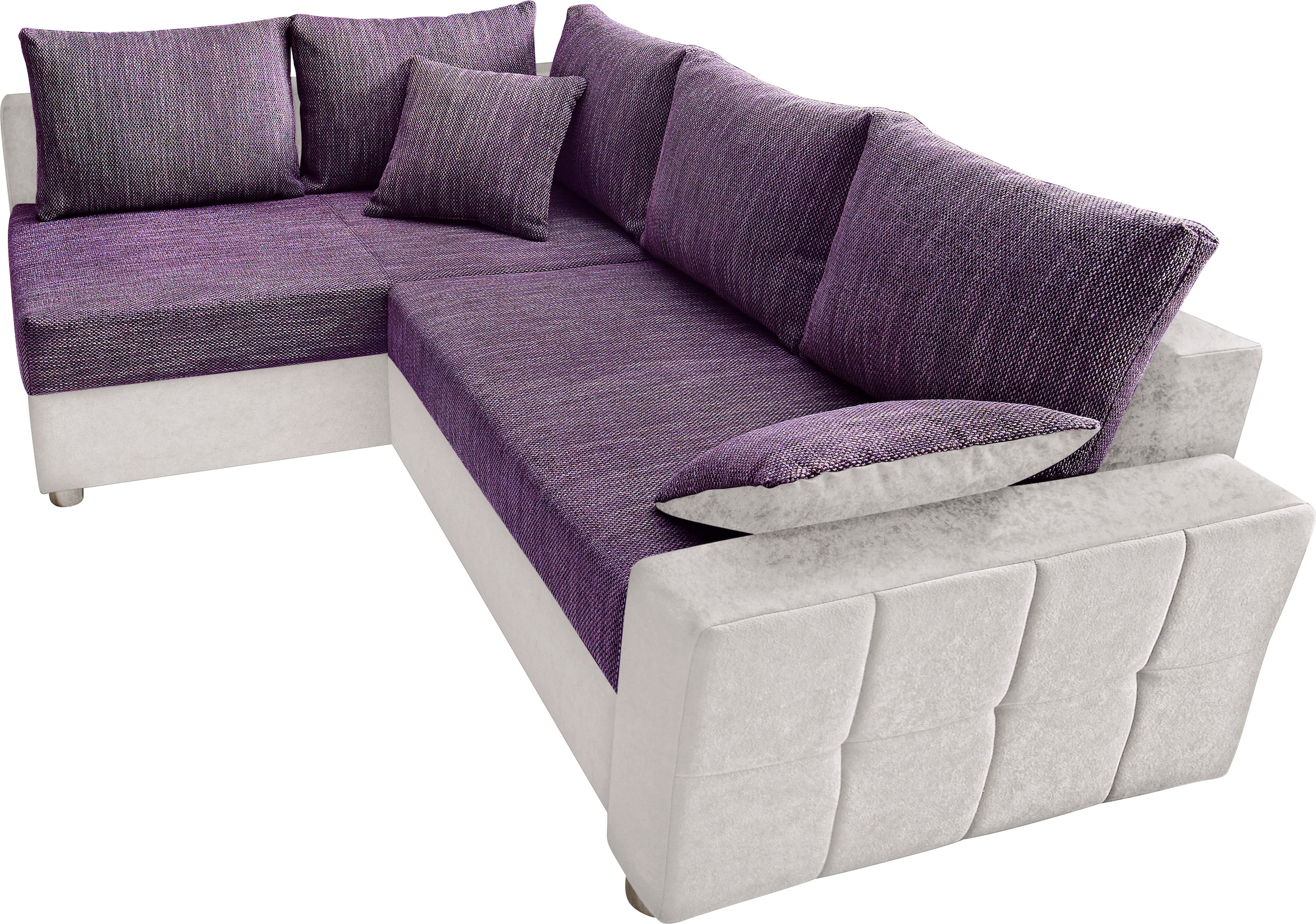 COLLECTION AB Ecksofa Parma, mit Bettfunktion, inkl. Zier- und Rückenkissen