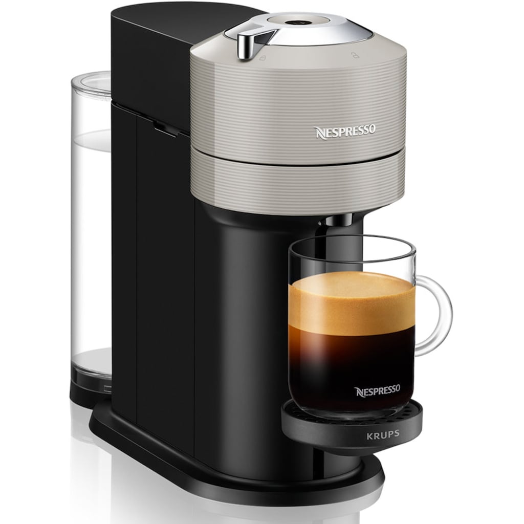 Nespresso Kapselmaschine »Vertuo Next Basic XN910B von Krups«, 54 % aus recyceltem Kunststoff, inkl. Willkommenspaket mit 12 Kapseln