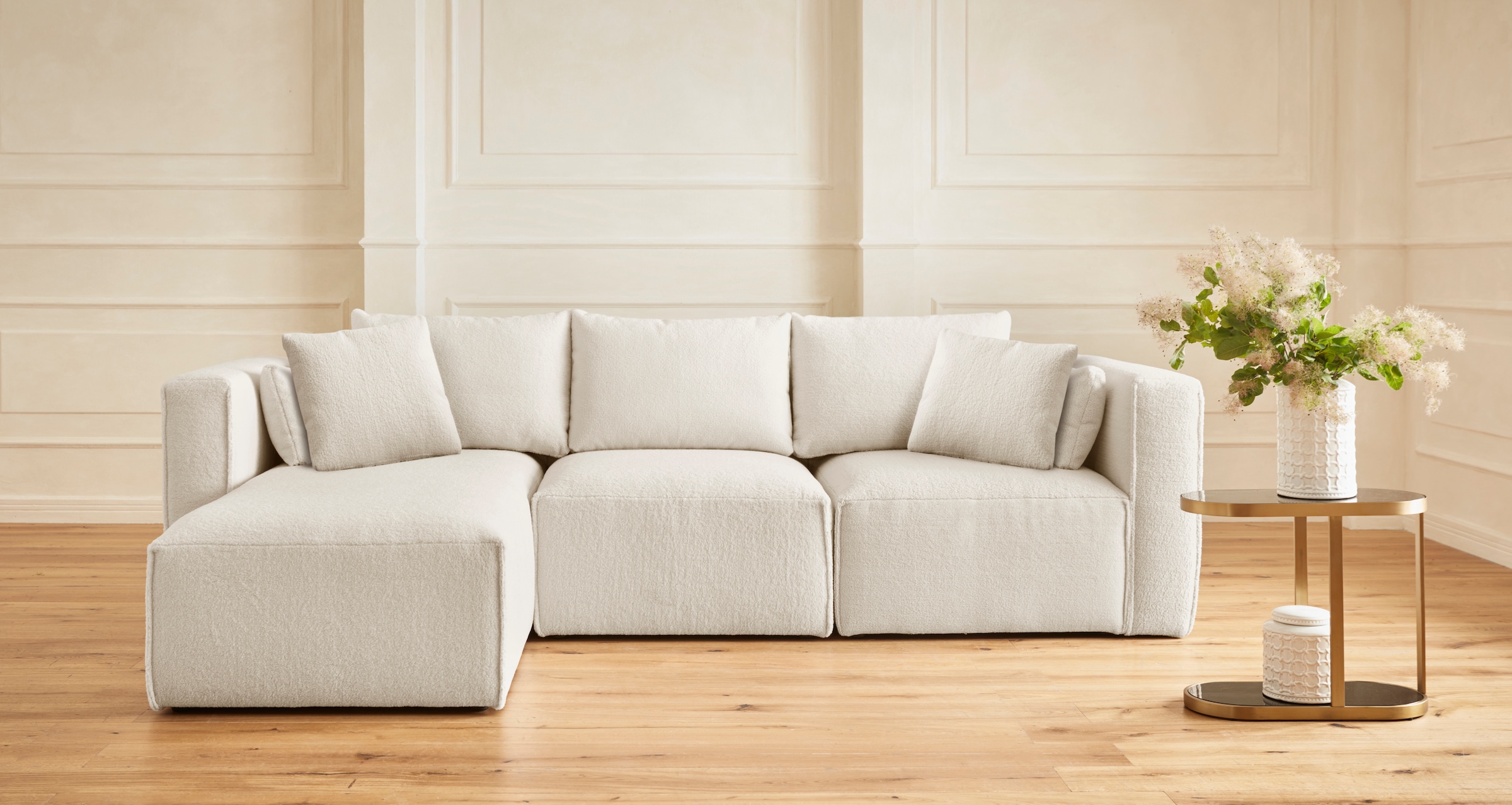 Guido Maria Kretschmer Home&Living Ecksofa »Comfine L-Form«, zusammengesetzt aus Modulen, 3 Bezugsqualitäten und viele Farben