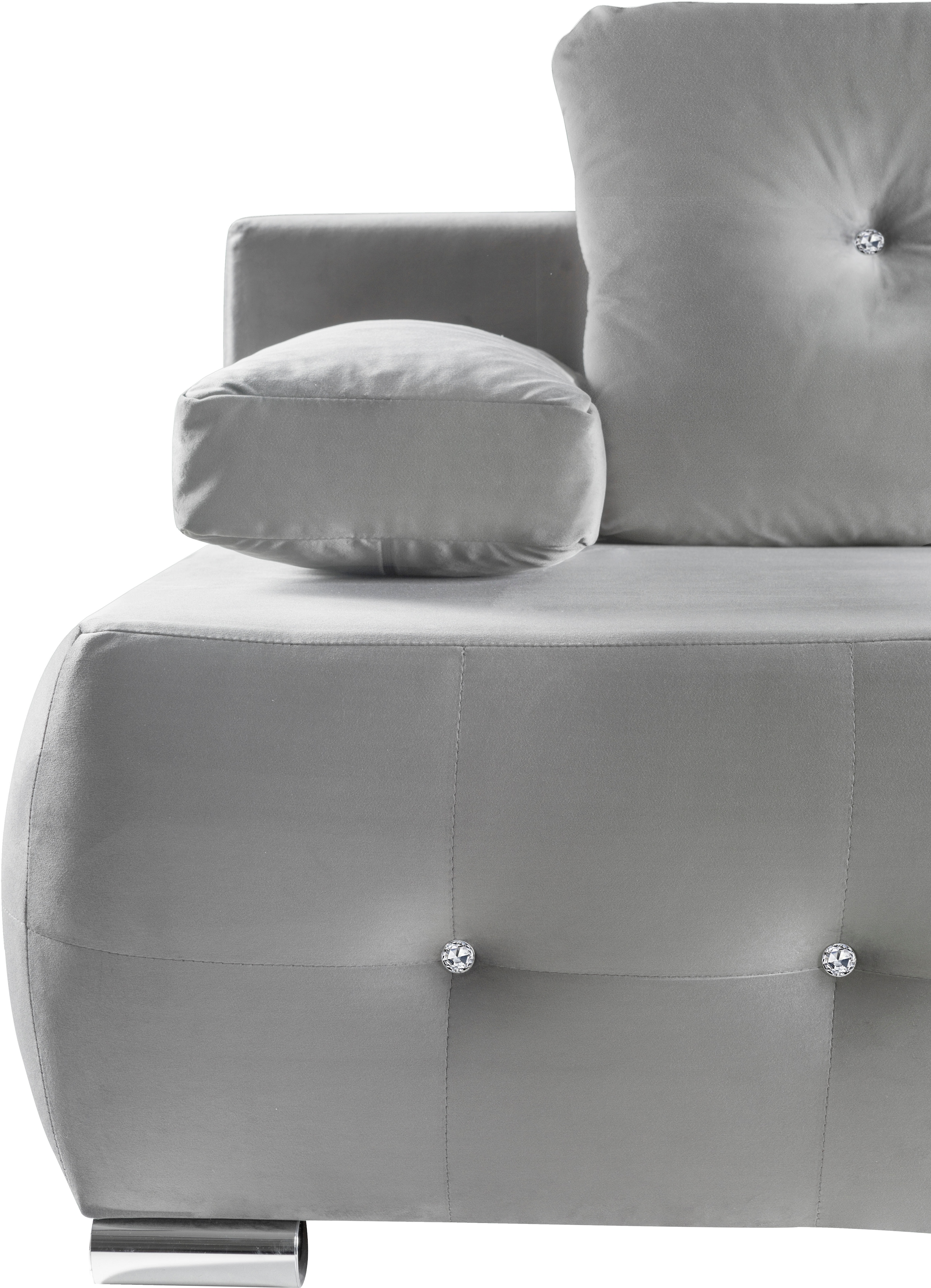 WERK2 Schlafsofa »Monaco«, 2-Sitzer Schlafcouch mit Bettkasten & funkelnden Ziersteinchen