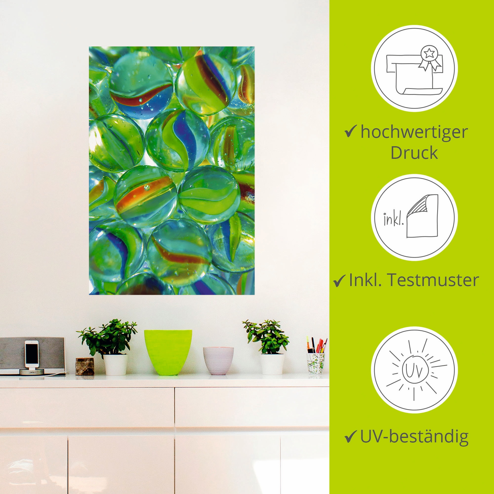 Artland Wandfolie »Murmeln«, Arrangements, (1 St.), selbstklebend
