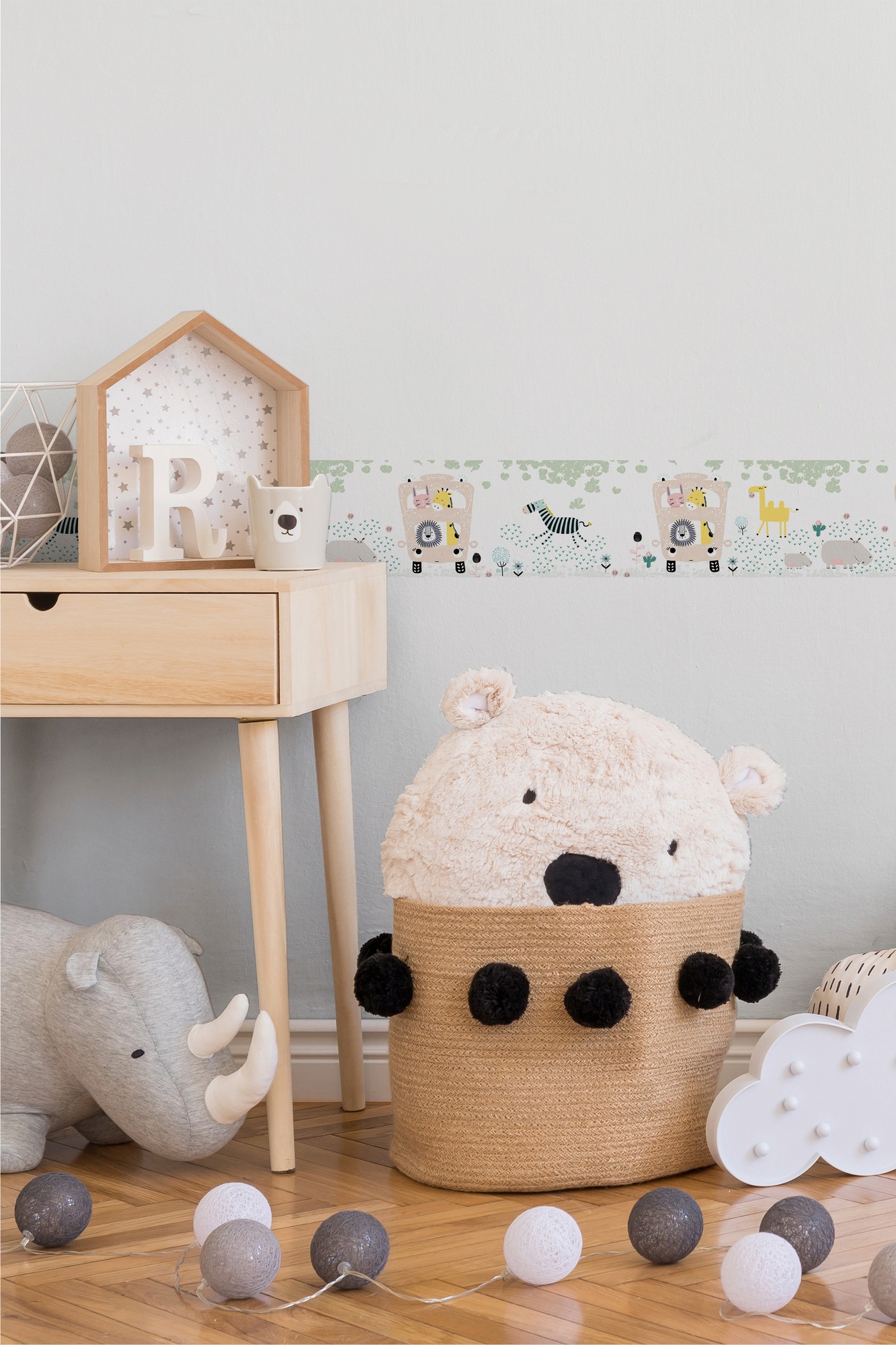 A.S. Création Bordüre »Safari Friends«, Motiv-abstrakt-naturalistisch, Tapete Kinder Bordüre Selbstklebend Borte modern Design Kinderzimmer