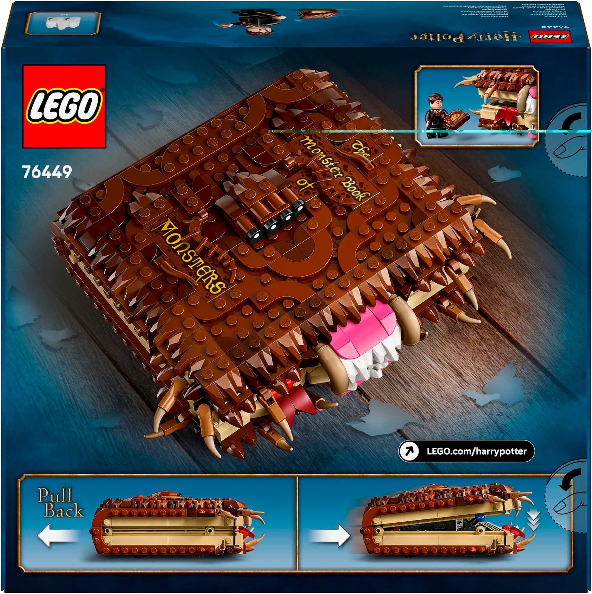 LEGO® Konstruktionsspielsteine »Beißendes Monsterbuch der Monster (76449), LEGO Harry Potter™«, (518 St.), Made in Europe