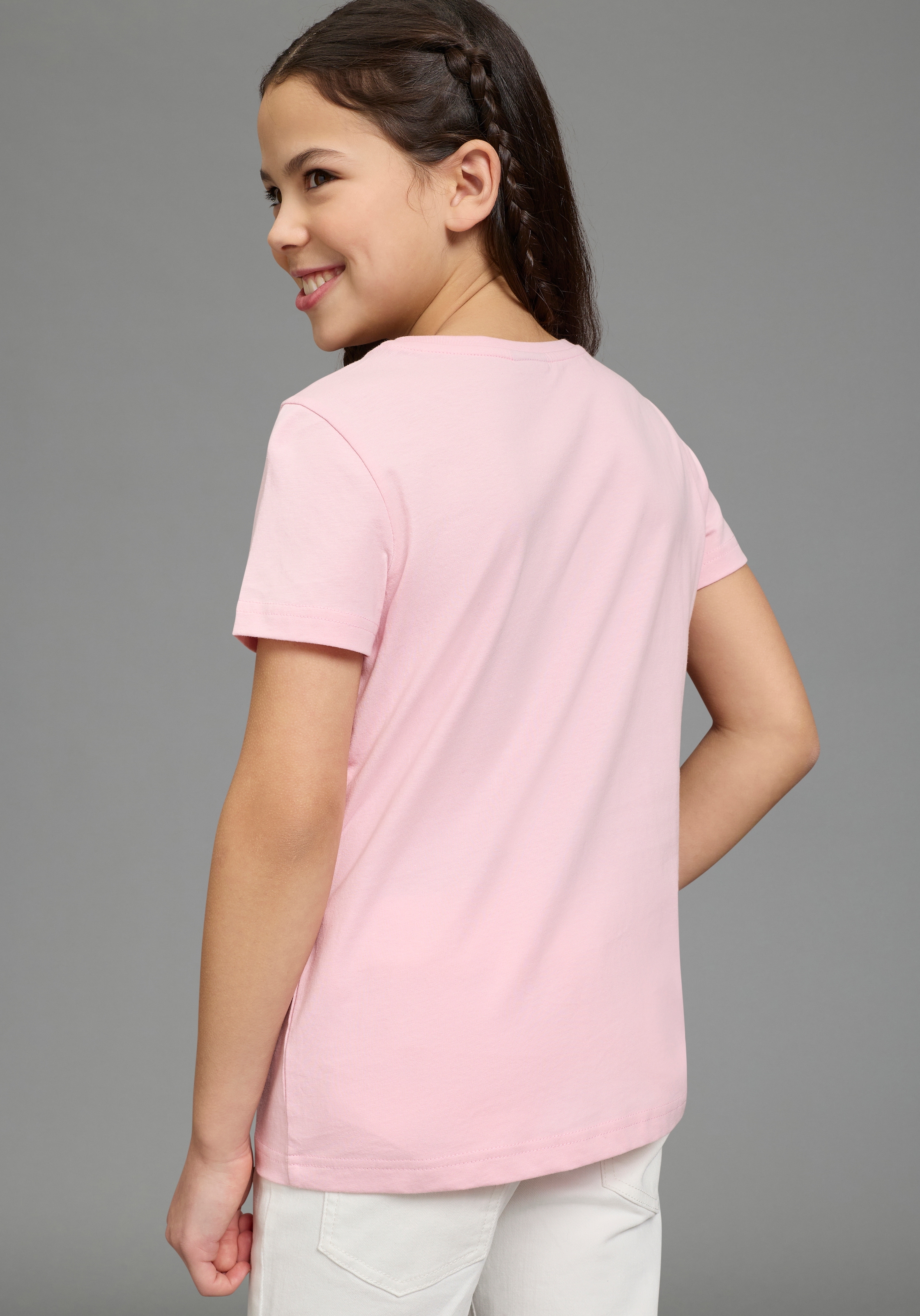 KIDSWORLD T-Shirt »Süßer Pferde-Fotodruck« für Mädchen, Kurzarm, mit Rundhalsausschnitt, mit coolem Druck