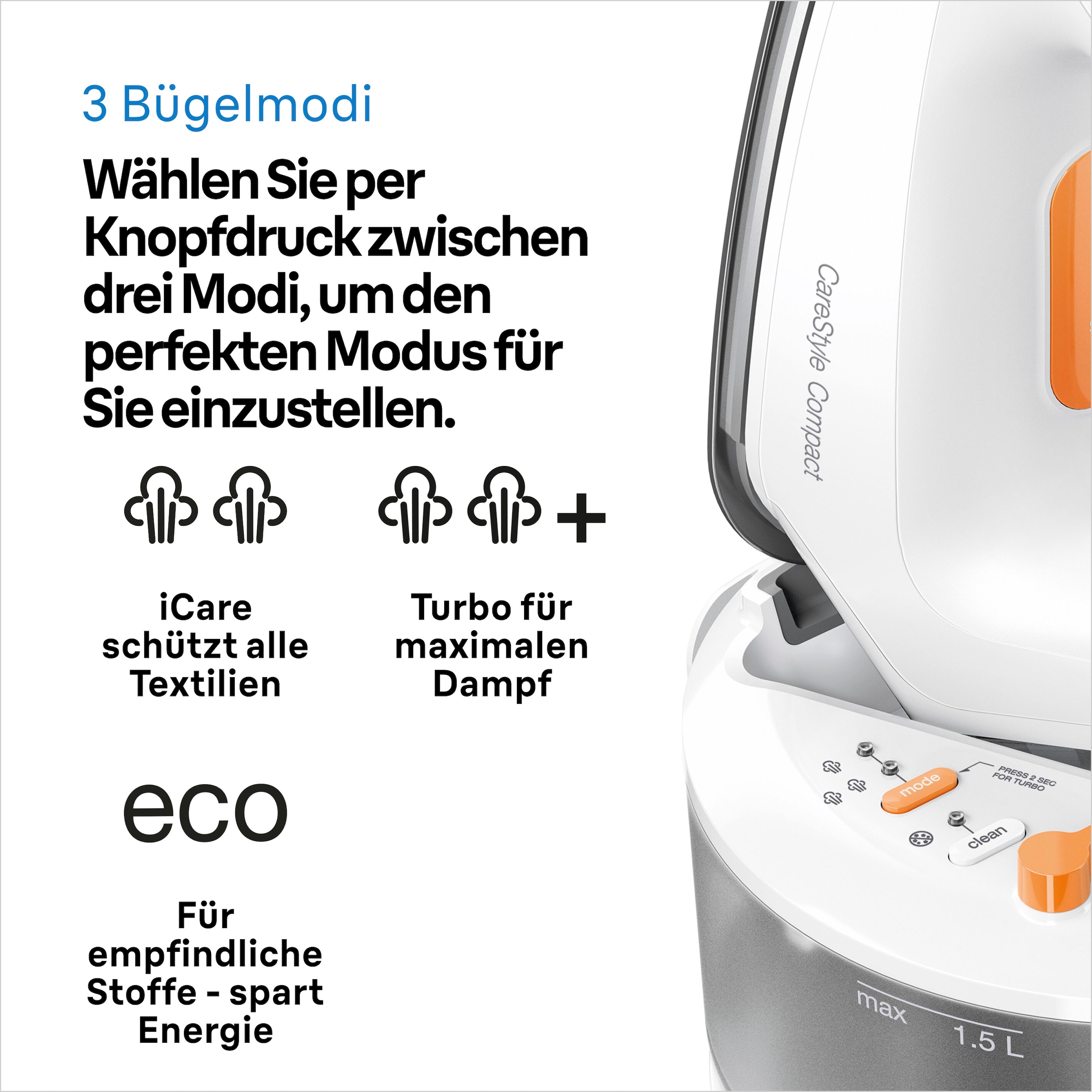 Braun Dampfbügelstation »CareStyle Compact IS 400g/min, weiß, Knöpfe bestellen online Rückwärtsbügeln 2132«, max. Dampfmenge über