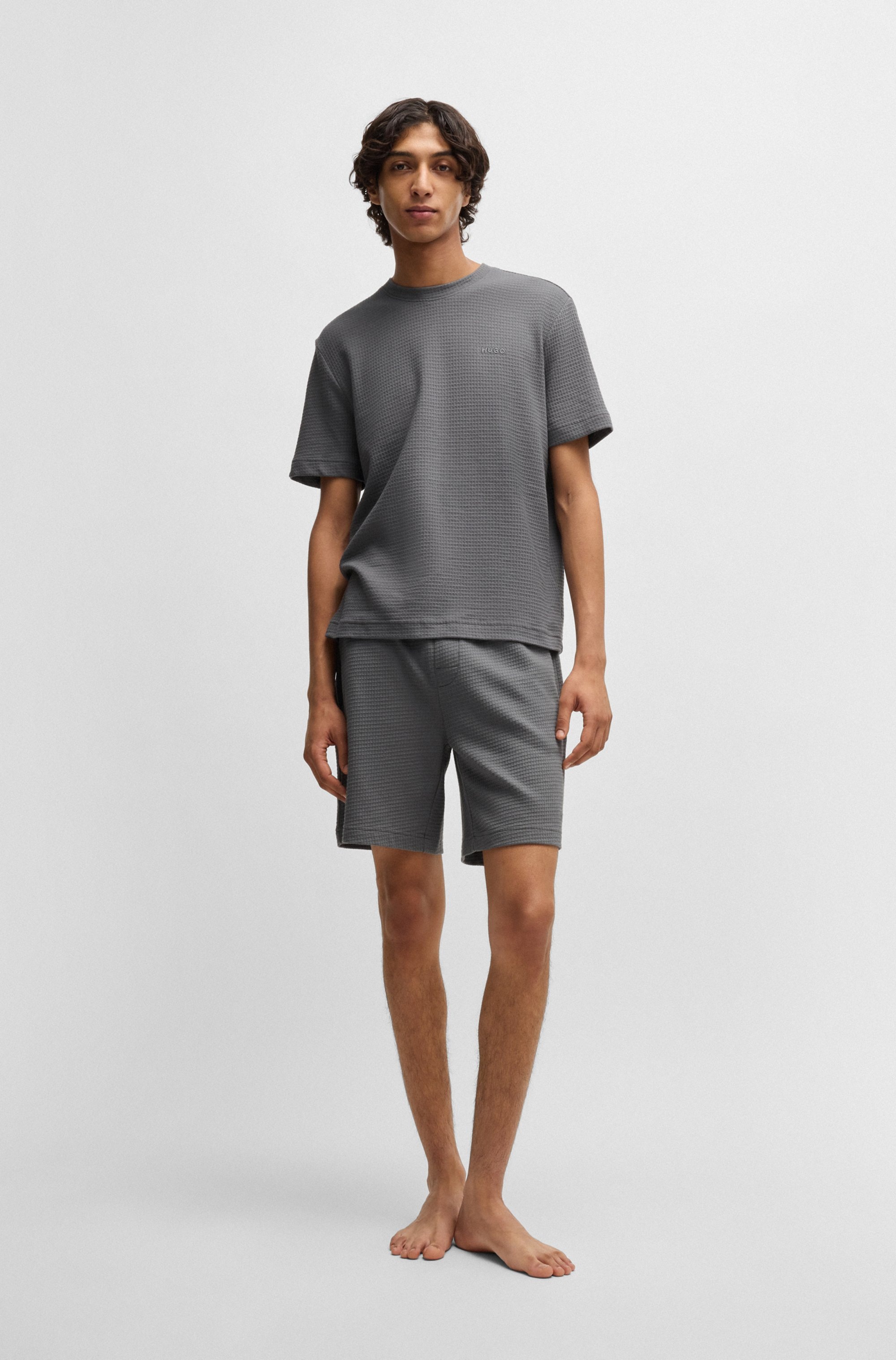 HUGO Underwear T-Shirt »,Austin T-Shirt« Waffelstruktur und Logo-Stickerei