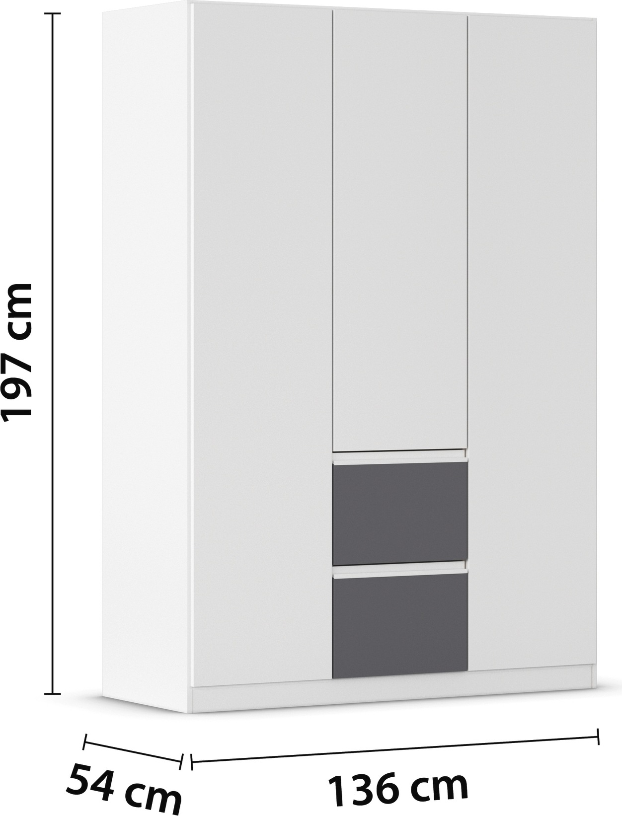 rauch Drehtürenschrank »Kleiderschrank Schrank Garderobe Wäscheschrank BRISTOL in 2 Breiten«, grifflose Front mit Push-to-Open Funktion in 2 Breiten MADE IN GERMANY