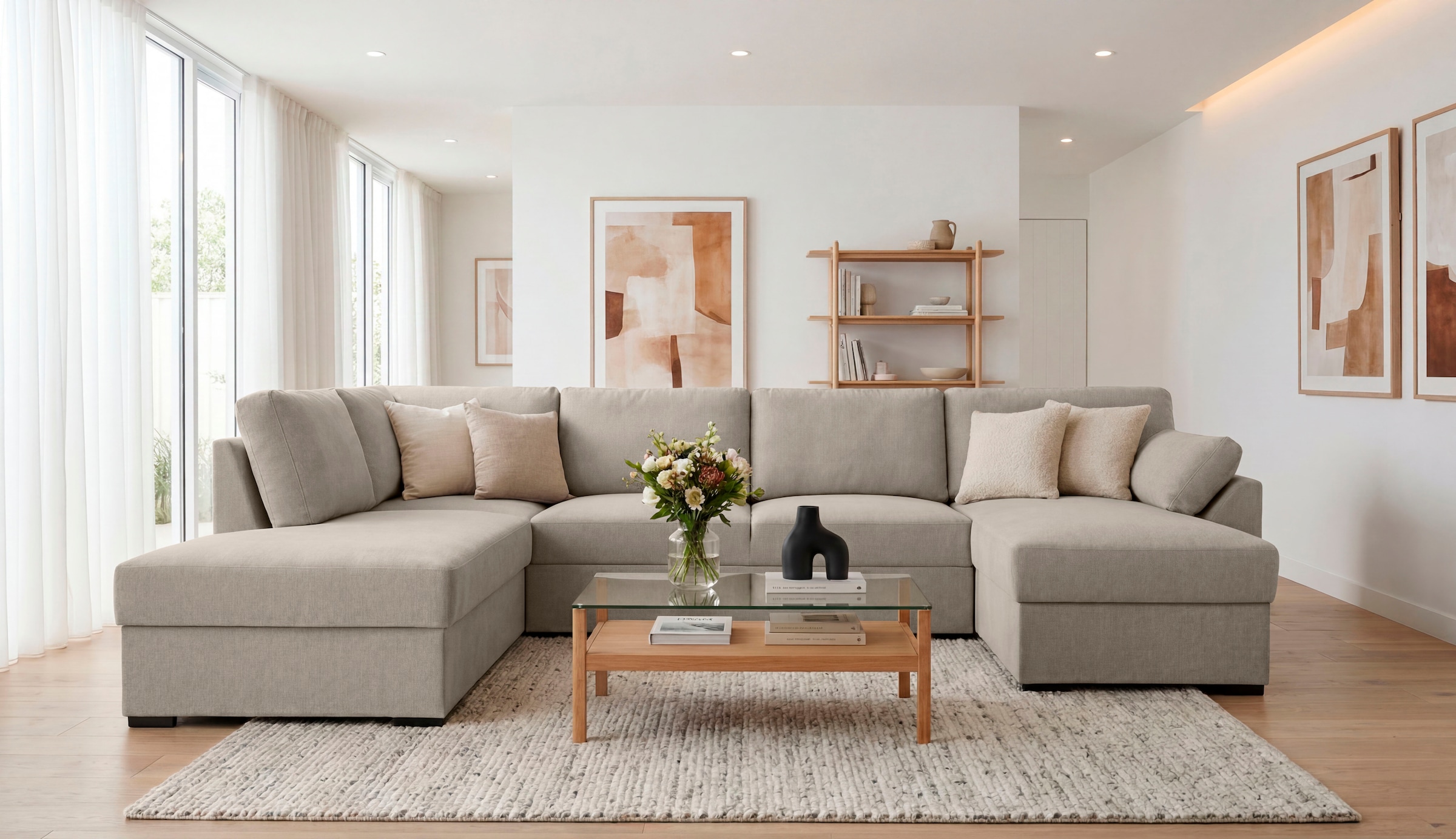 Home affaire Wohnlandschaft »Citry« Breite 309 cm, Chenille, Bettfunktion, Bettkasten, U-Form
