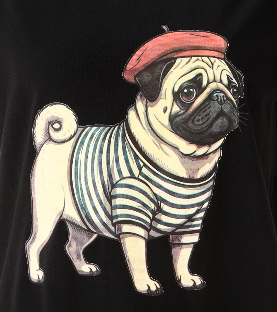 Aniston CASUAL T-Shirt mit Dackel oder Mops bedruckt - du hast die Wahl - NEUE KOLLEKTION