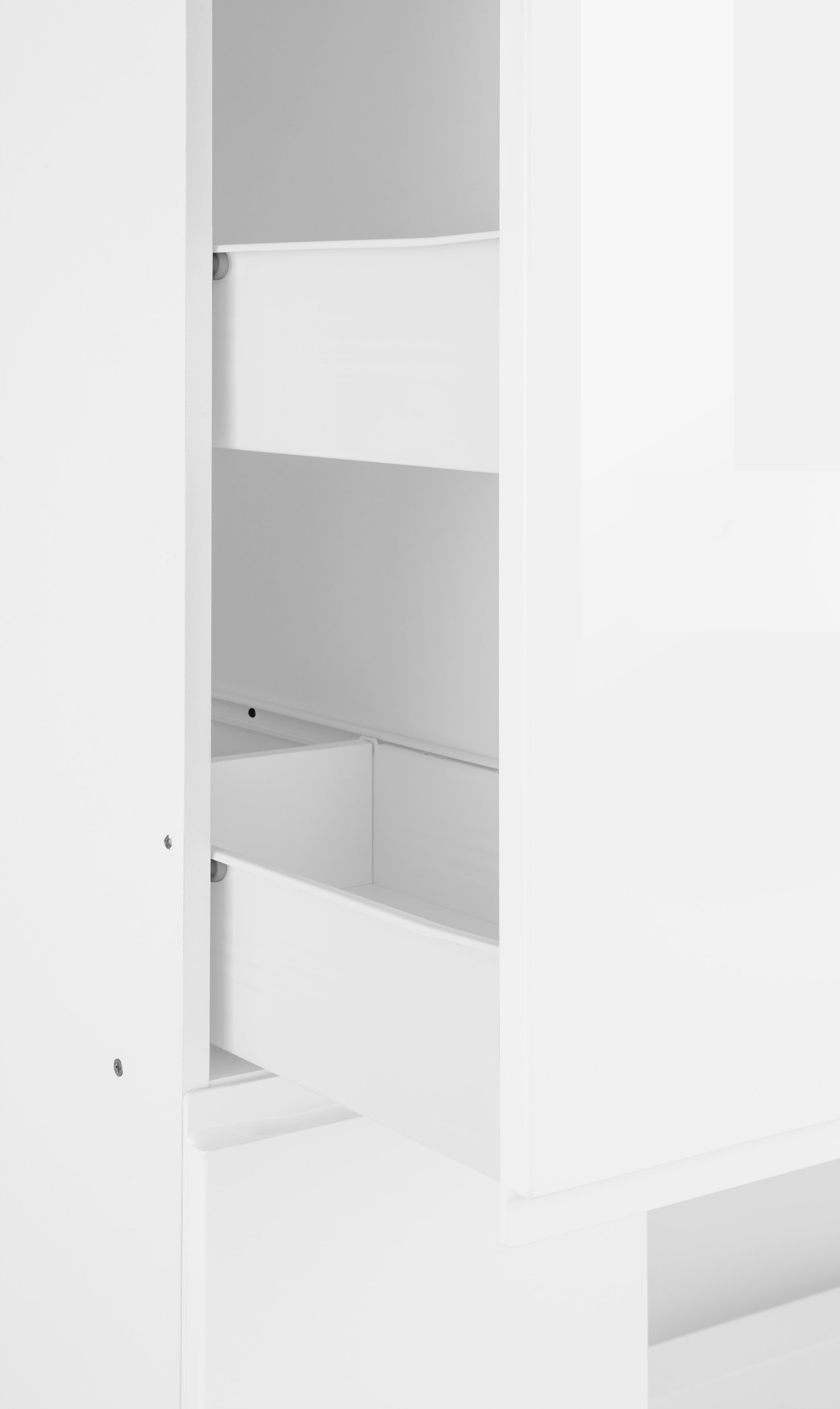 HELD MÖBEL Apothekerschrank »Virginia«, 200 cm hoch 30 cm breit, 2 Auszüge mit 5 Ablagen, griffloses Design
