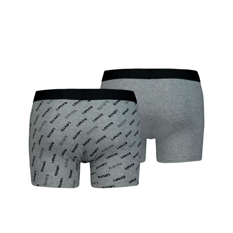 LEVI'S Boxershorts »LEVIS MEN LOGO AOP BOXER BRIEF ORG CO 2P« 2er Pack, mit stilvoller Musterung mid grey melange / black M M Boxershorts von Levi's