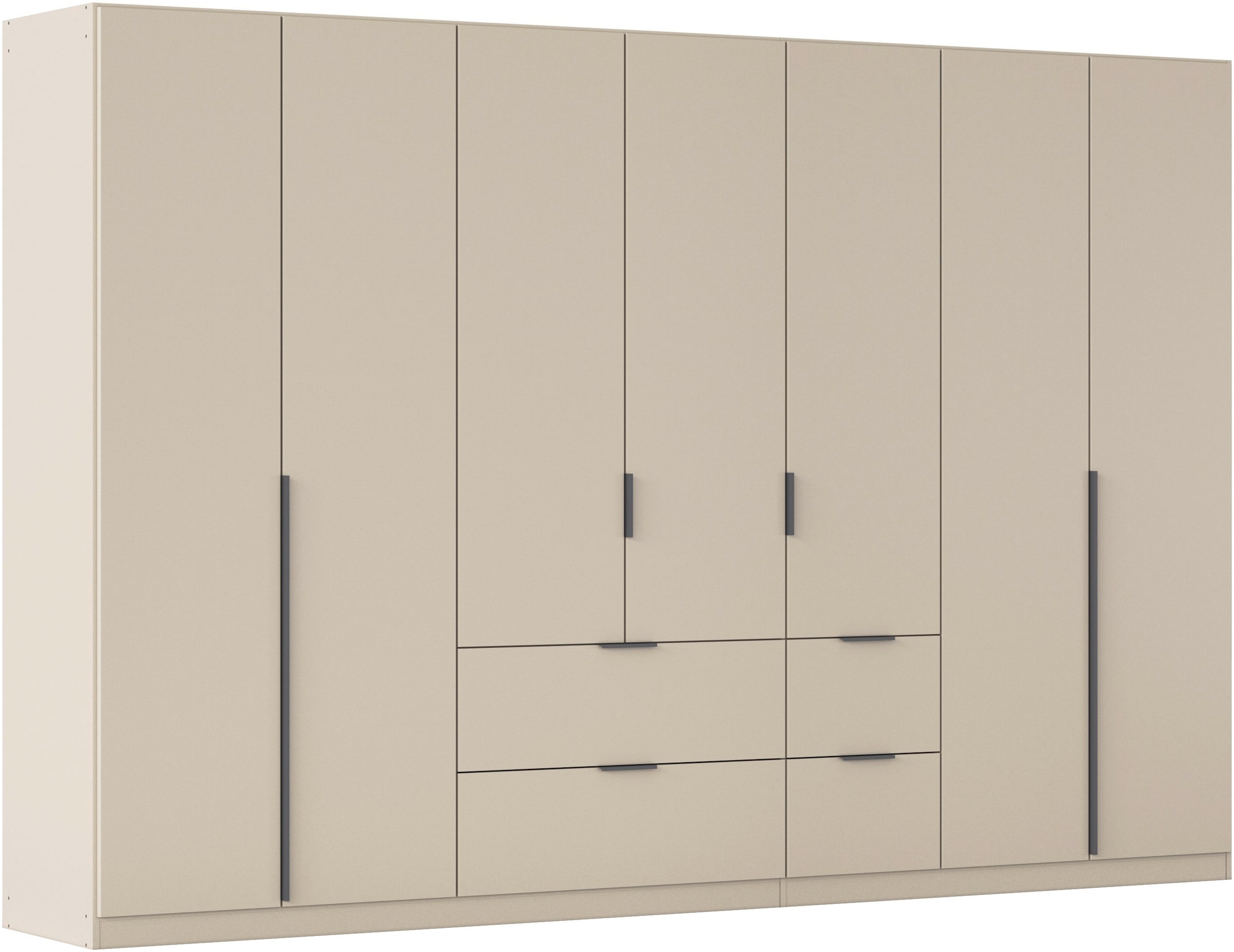 OTTO home Drehtürenschrank »Kleiderschrank Schrank Garderobe AGORDO mit Dekor- oder Hochglanzfront« in zwei Griff-Farben, Breite 315 cm,  mit Außenschubkästen, Serie in 7 Breiten und 2 Höhen MADE IN GERMANY