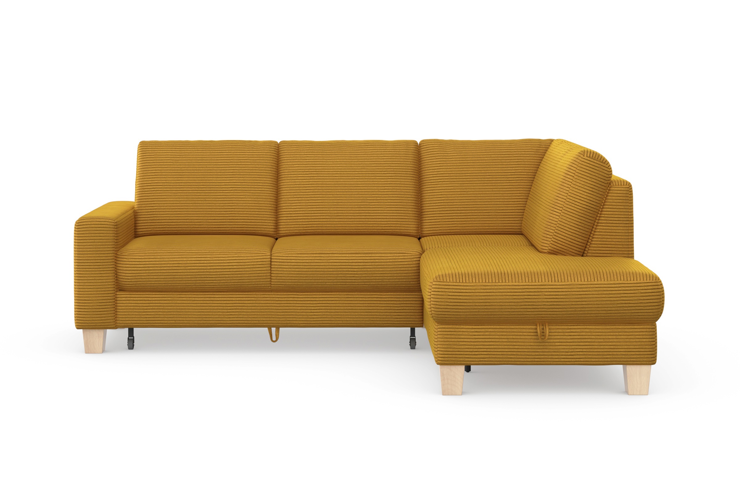 Home affaire Ecksofa »Summer L-Form«, mit Ottomane, wahlweise mit Bettfunktion und Bettkasten, Cord-Bezug