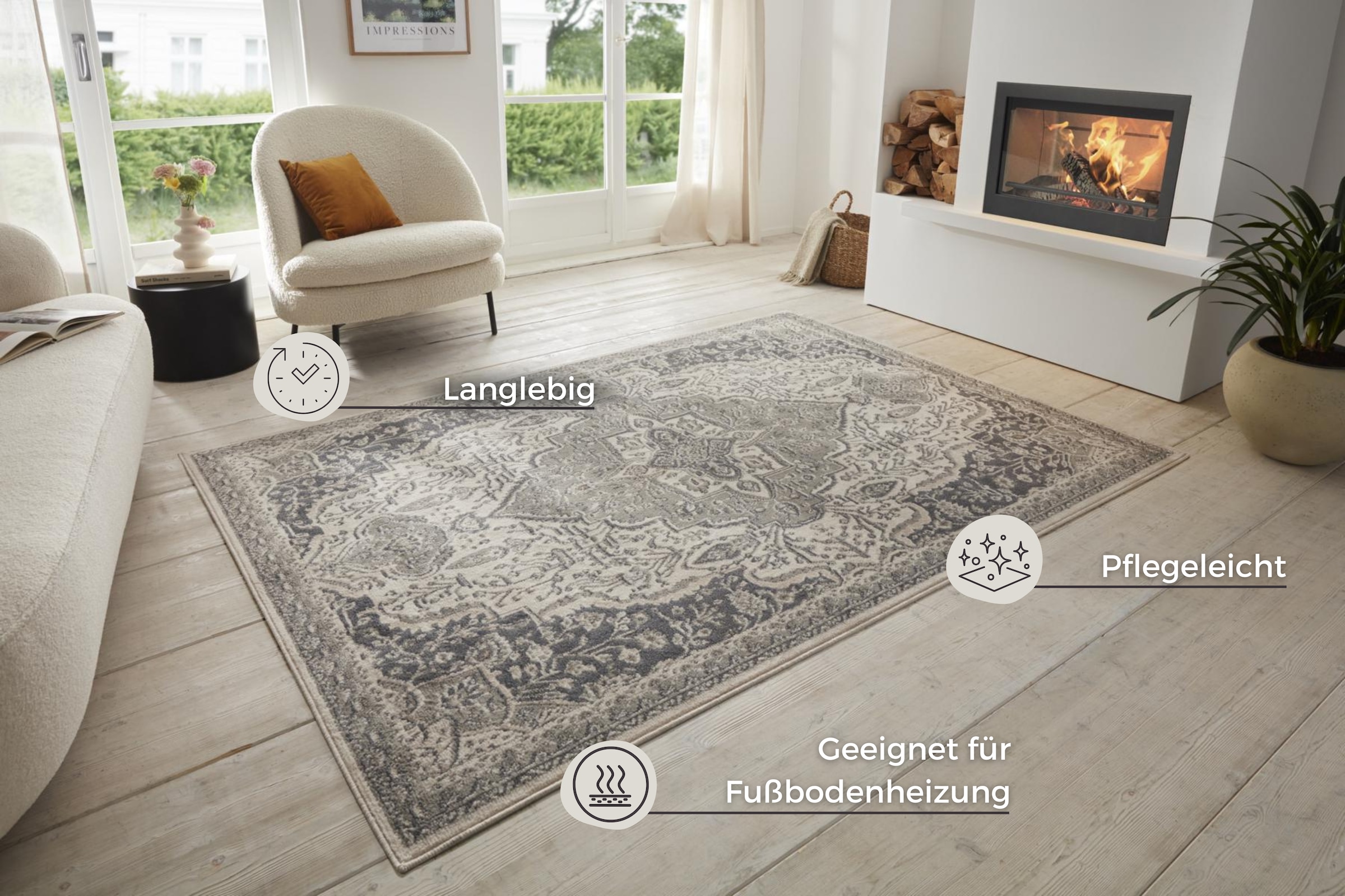 HANSE Home Teppich »Orken«, rechteckig, 8 mm Höhe, Kurzflor, Läufer, Orient, Vintage, Wohnzimmer, Schlafzimmer, Esszimmer