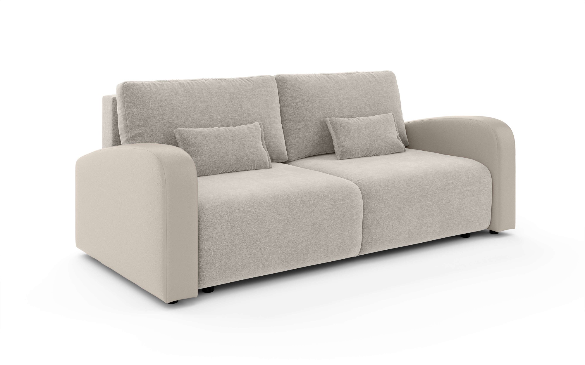 INOSIGN 3-Sitzer »JIGGS wahlweise Schlafsofa mit Bettkasten, Maße B/H/T: 228/96/110 cm«, Sofa mit Wellenunterfederung, enthält 2 Rückenkissen und 2 Zierkissen