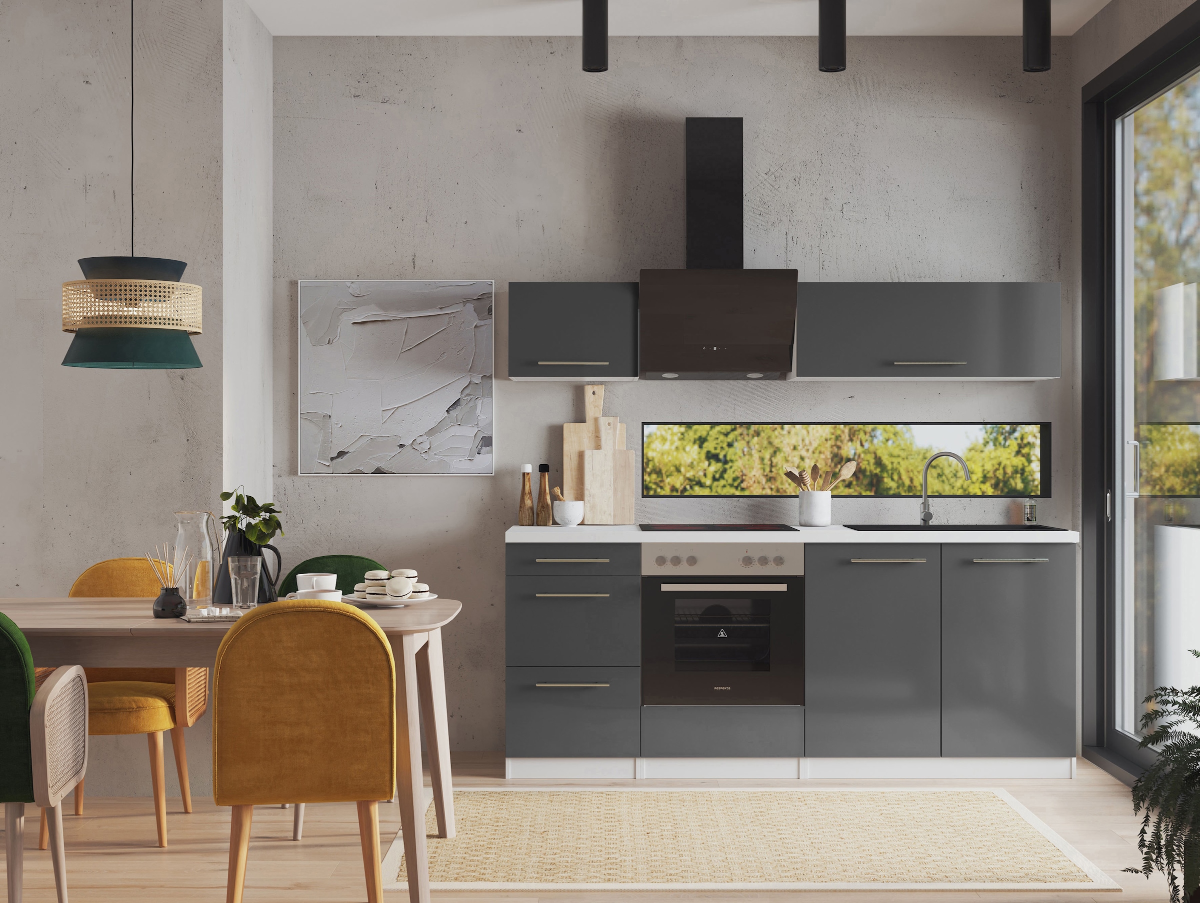 RESPEKTA Küche »Amanda« Breite 210 cm, mit Soft-Close, exklusiver Konfiguration für OTTO