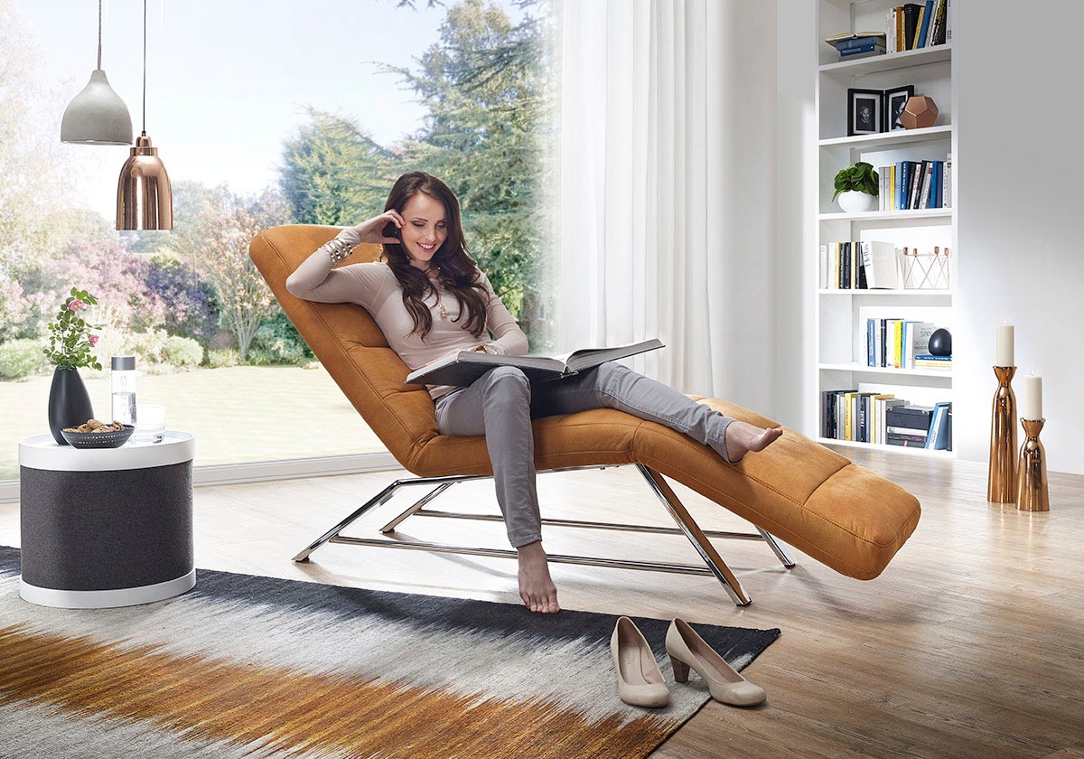 W.SCHILLIG Relaxliege »daily dreams«, Funktionsliege wahlweise mit Motor, Gestell Chrom, Breite 75 cm
