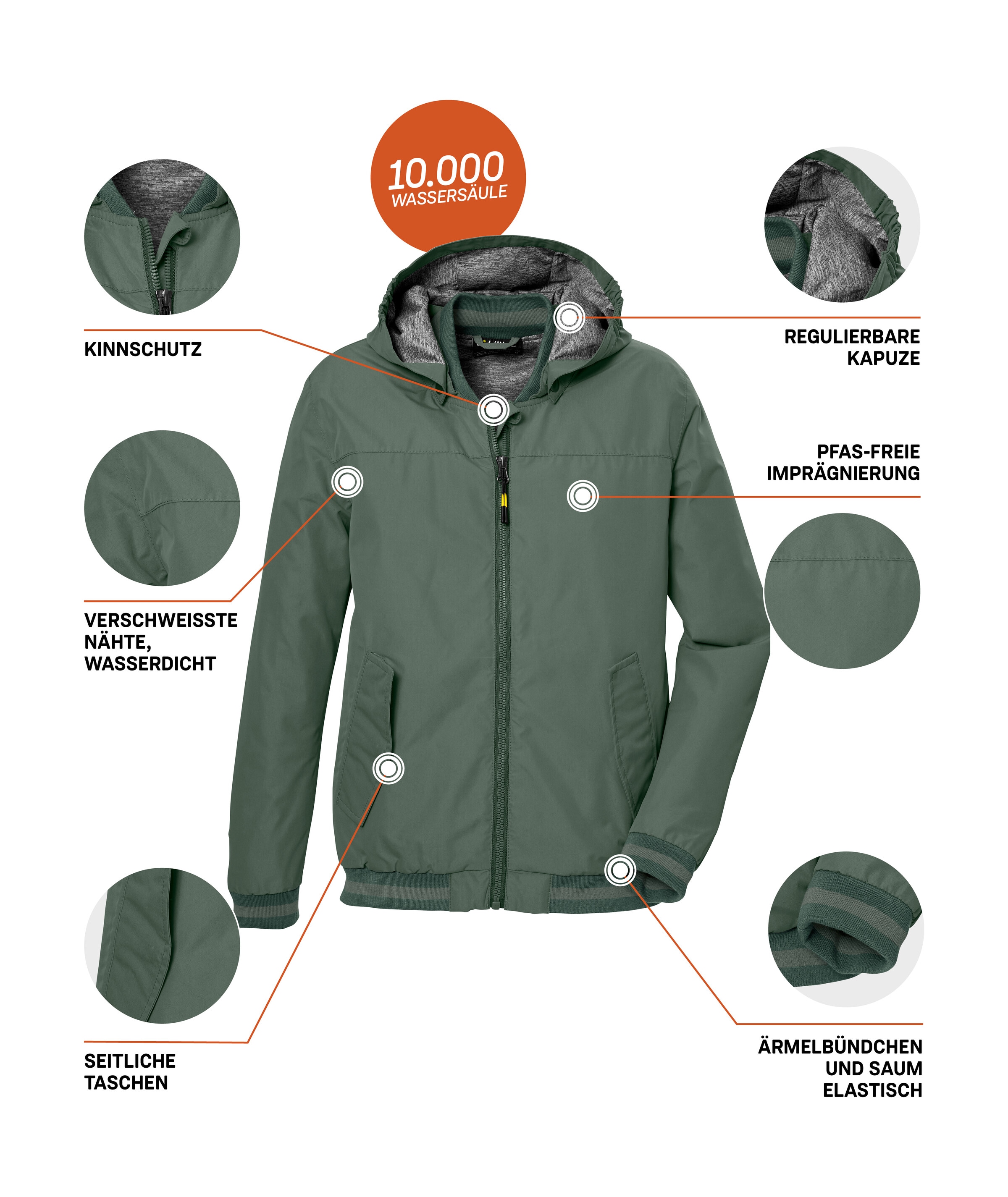 Killtec Funktionsjacke »KOS 153 BYS JCKT«, Modischer, wasserfester Blouson mit reflektierenden Elementen