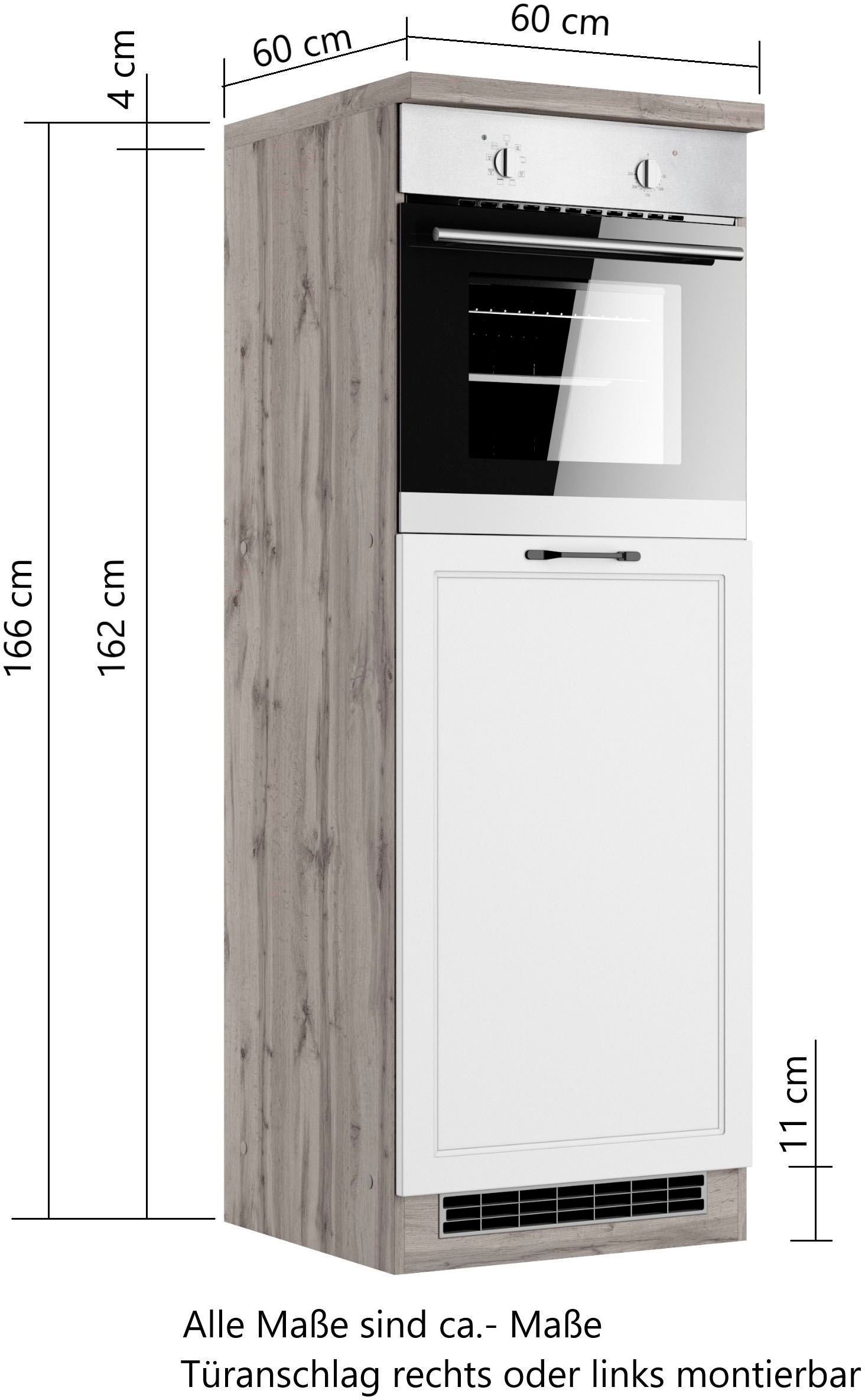 KOCHSTATION Backofen/Kühlumbauschrank »KS-Lana« Breite 60 cm