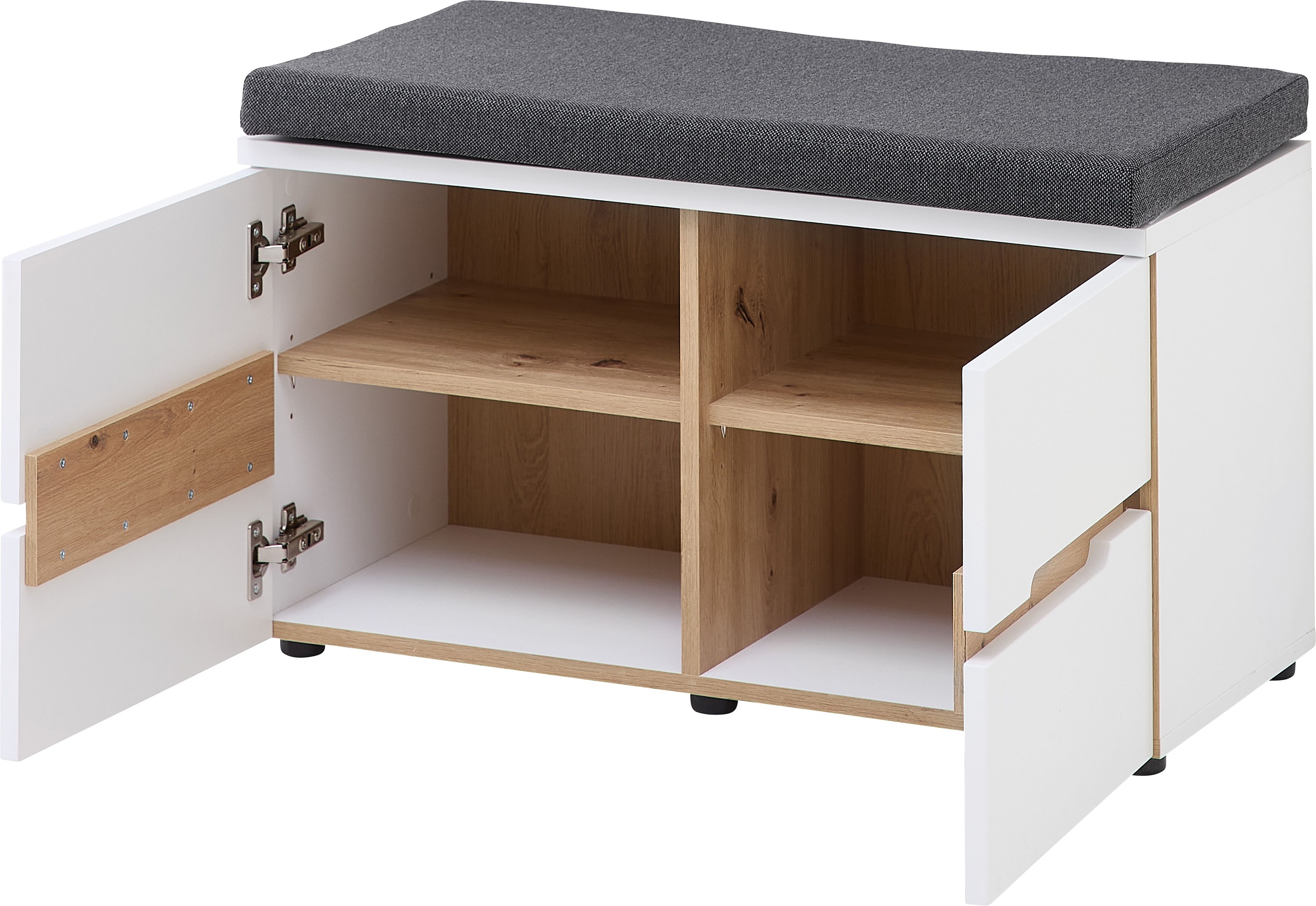 Innostyle Schuhbank »Memphis Schuhbank, 80x49x38cm (B/H/T)«, (1 St.), Sitzkissen, 2 Böden, Soft Close