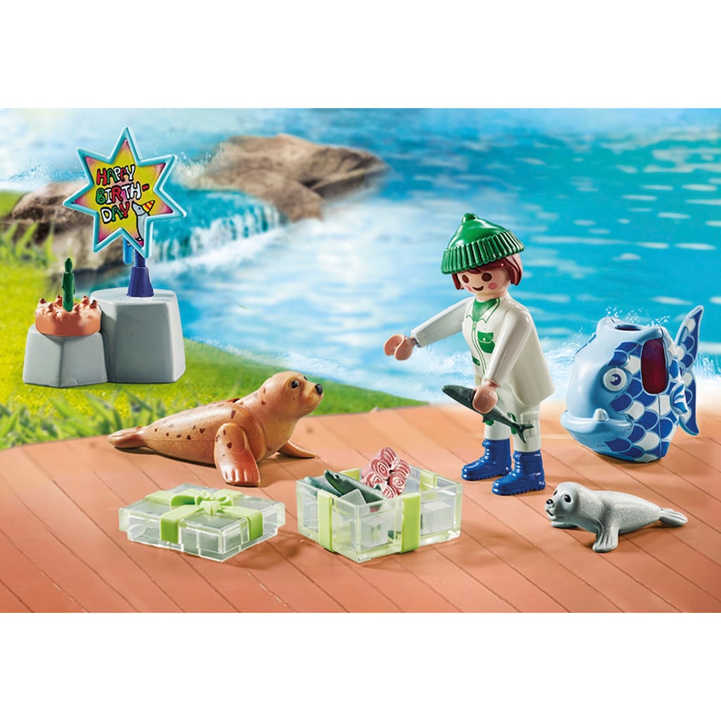 Playmobil® Konstruktions-Spielset »Tierfütterung (71448), Family Fun«, (39 St.)