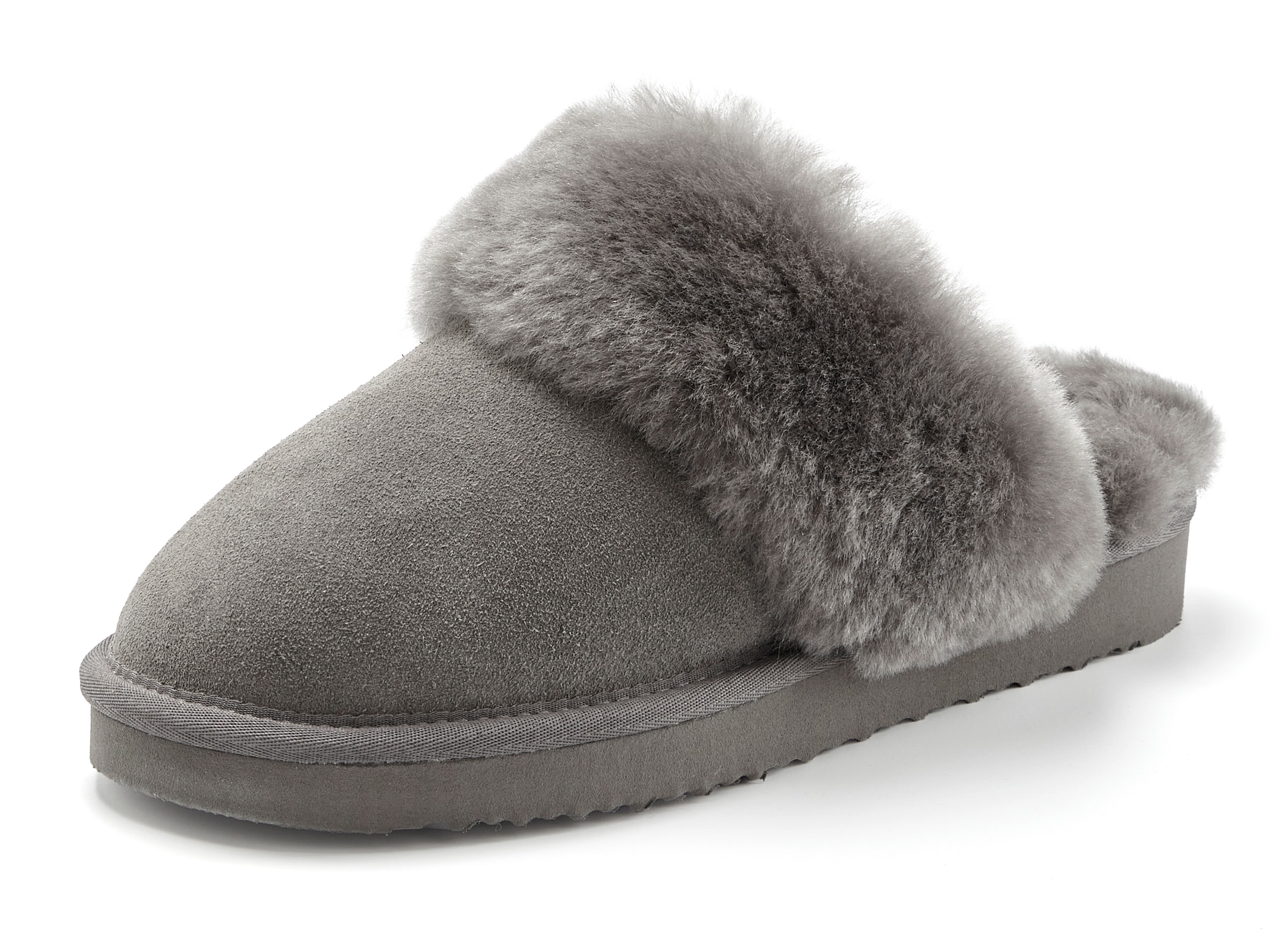 Vivance Hausschuh »Pantoffeln, Clogs, Schlappen, Pantolette,«  mit kuscheligem Lammfell aus Leder