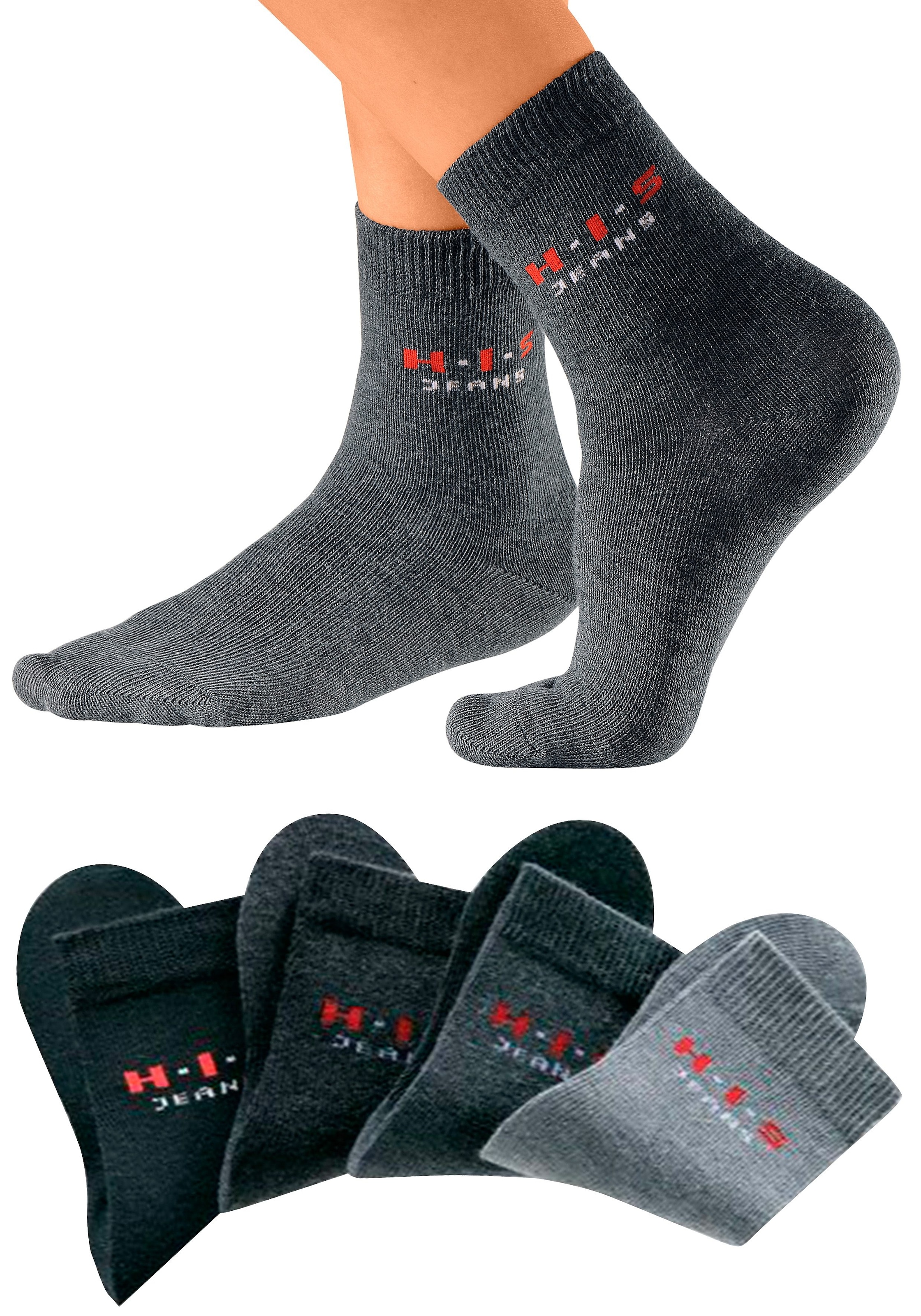 mit Basicsocken, Online-Shop (4 im kontrasfarbenem Logo H.I.S Paar), bestellen