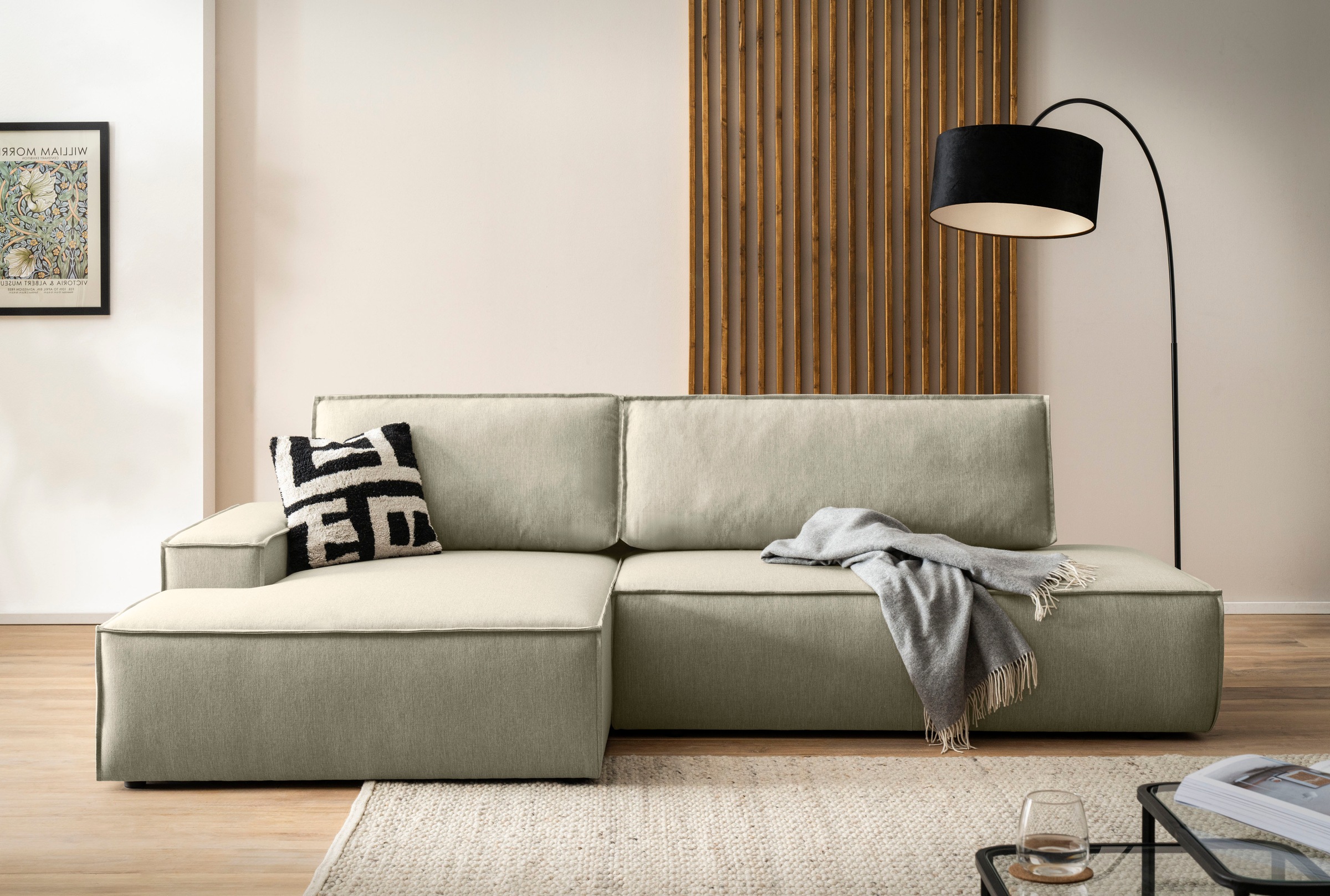 Home affaire Ecksofa »SHERWOOD, Schlafsofa in L-Form offen (275cm), Cord, L günstig online kaufen