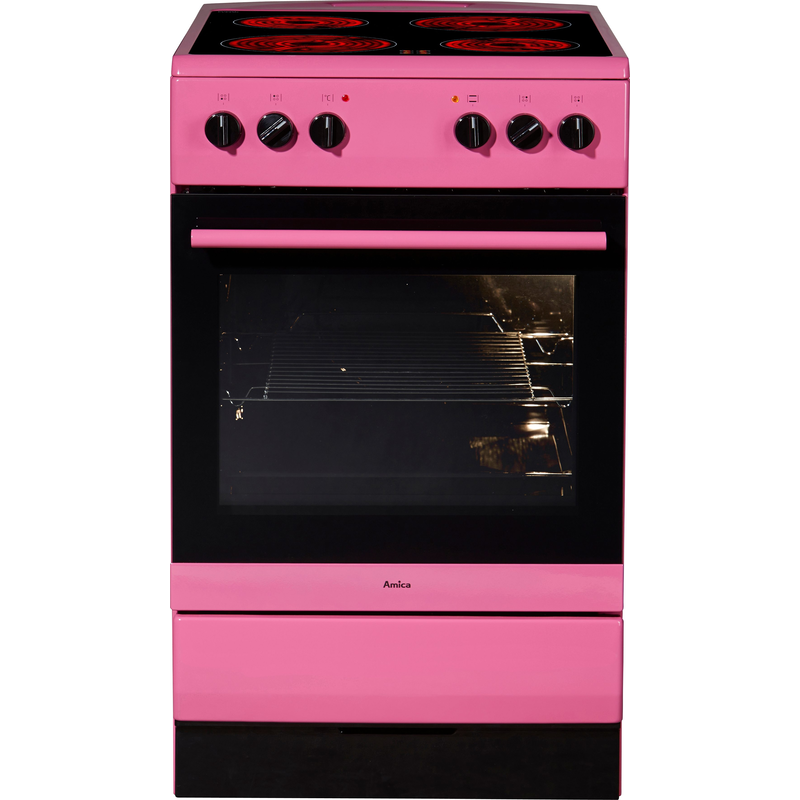 AMICA Elektro-Standherd »SHC 11507 PI« Steam Clean pink Superschnelle TopSpeed Kochzonen