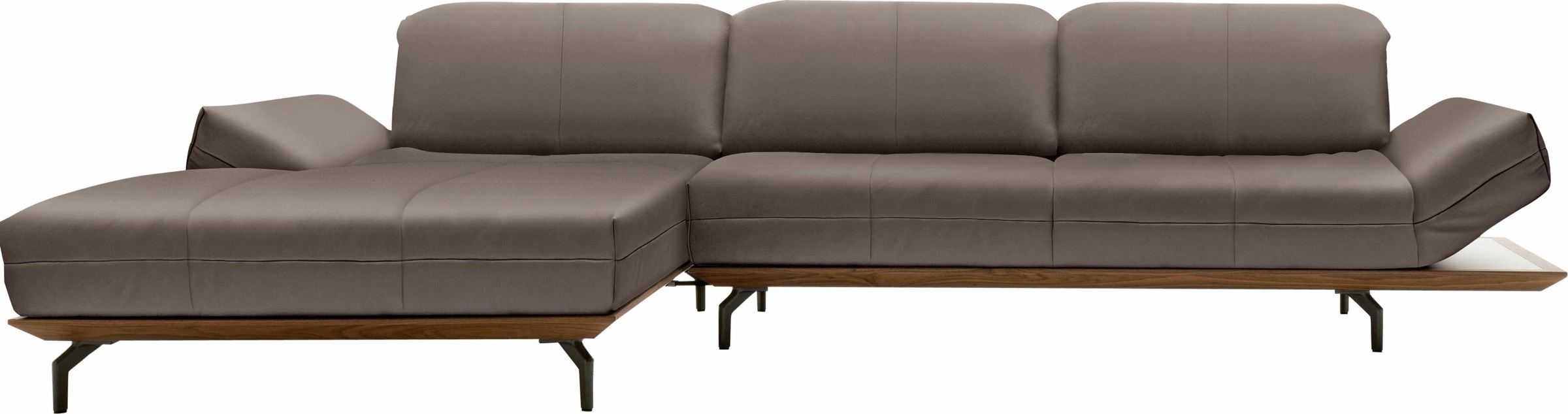 Creation BY ROLF BENZ Ecksofa »CR.420, Designecksofa, L-Form«, in 2 Qualitäten, Holzrahmen in Eiche Natur oder Nußbaum, Breite 313 cm