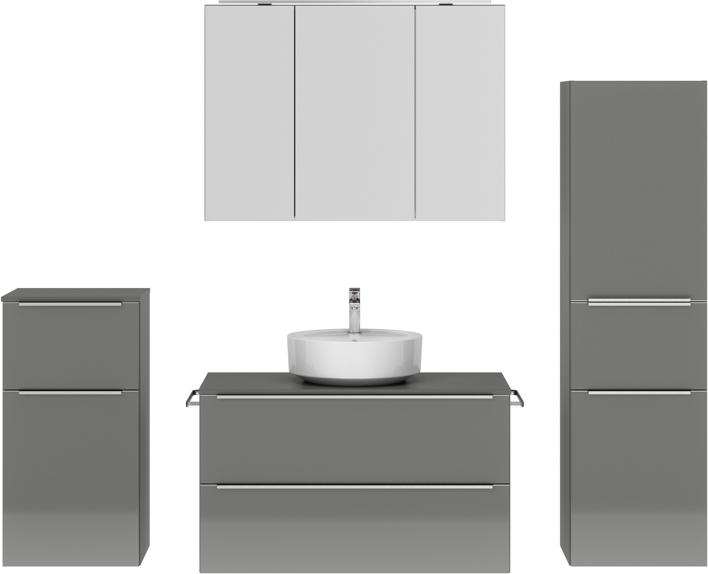 nobilia® Badmöbel-Set »Alvene« vormontiert, mit Soft-Close, 4 Stk. tlg. günstig online kaufen
