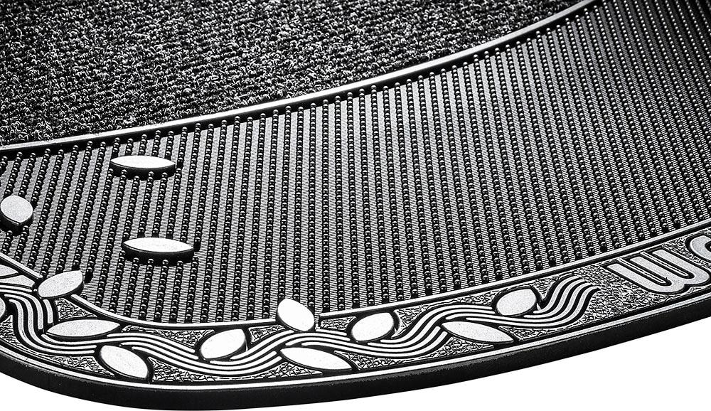 Home2Fashion Fußmatte »TC Clean Leaves«, rechteckig, 8 mm Höhe, Schmutzfangmatte, mit Spruch, robust, In- und Outdoor geeignet