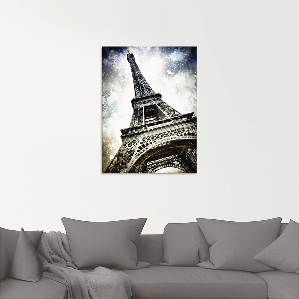 Artland Glasbild »Paris Eiffelturm Dekorativ«, Gebäude, (1 St.)