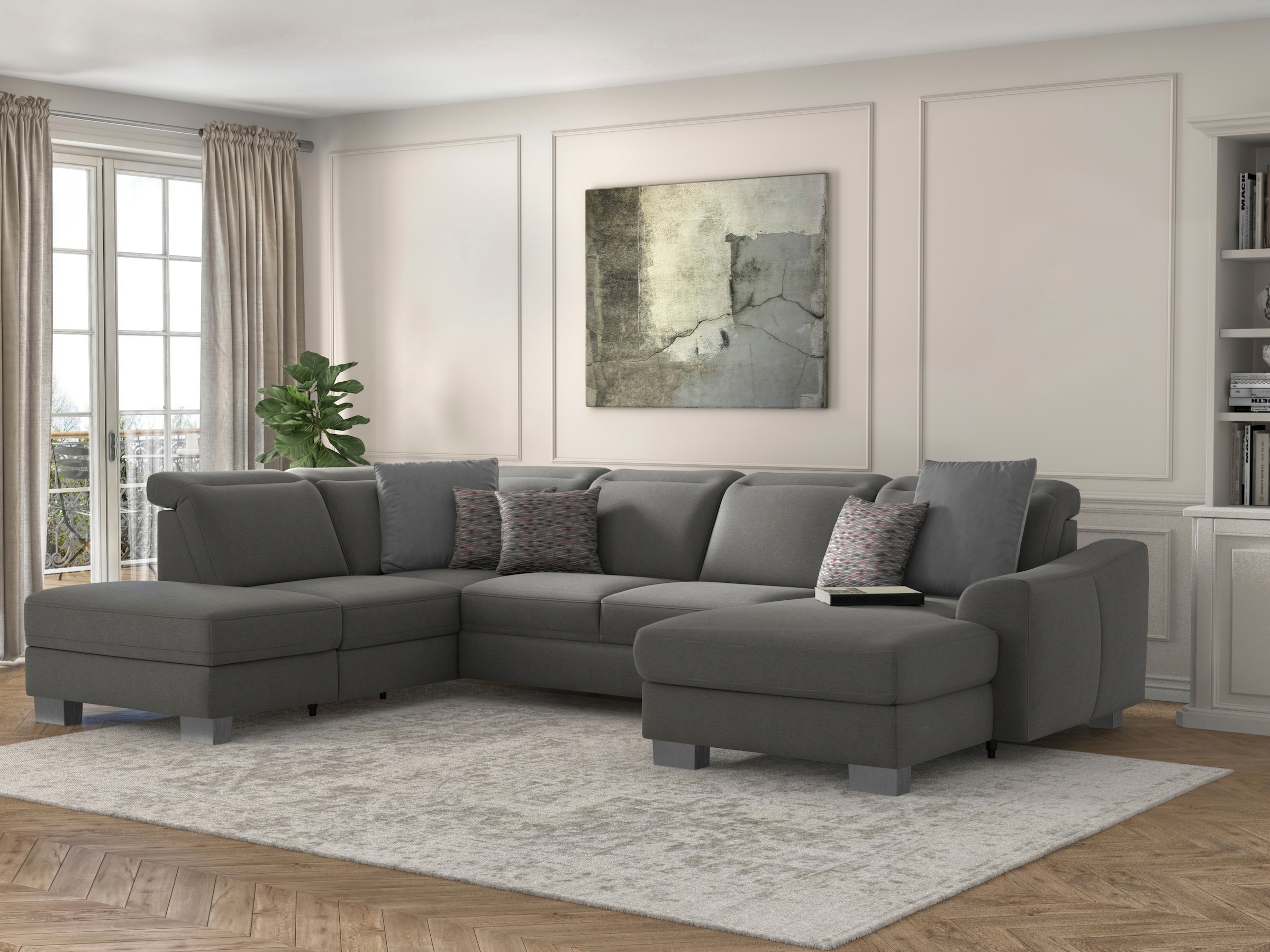 sit&more Wohnlandschaft »Dundee U-Form«, mit Federkern und Edelstahlfüßen, günstig online kaufen