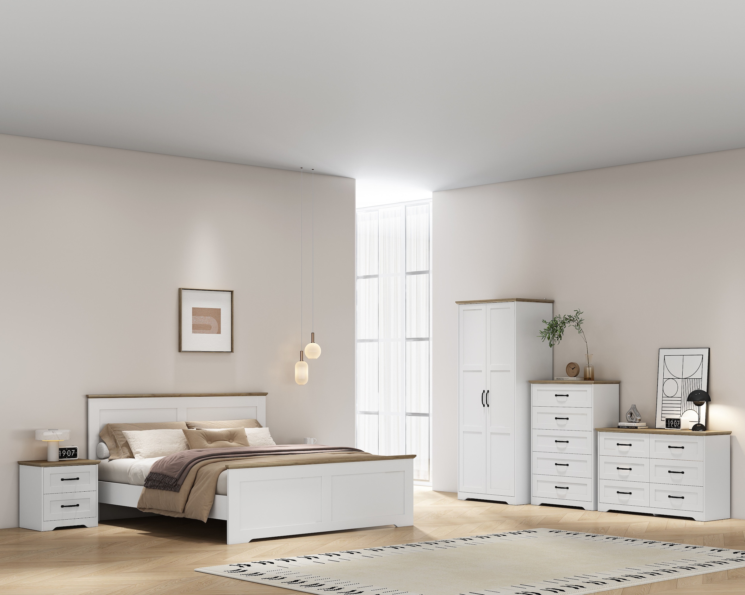 OTTO home Kleiderschrank »Emmilia Schrank Schlafzimmerschrank im Landhaus Design« Landhaus Schrank mit  2 Türen in Breite 82,7cm, Höhe 2m
