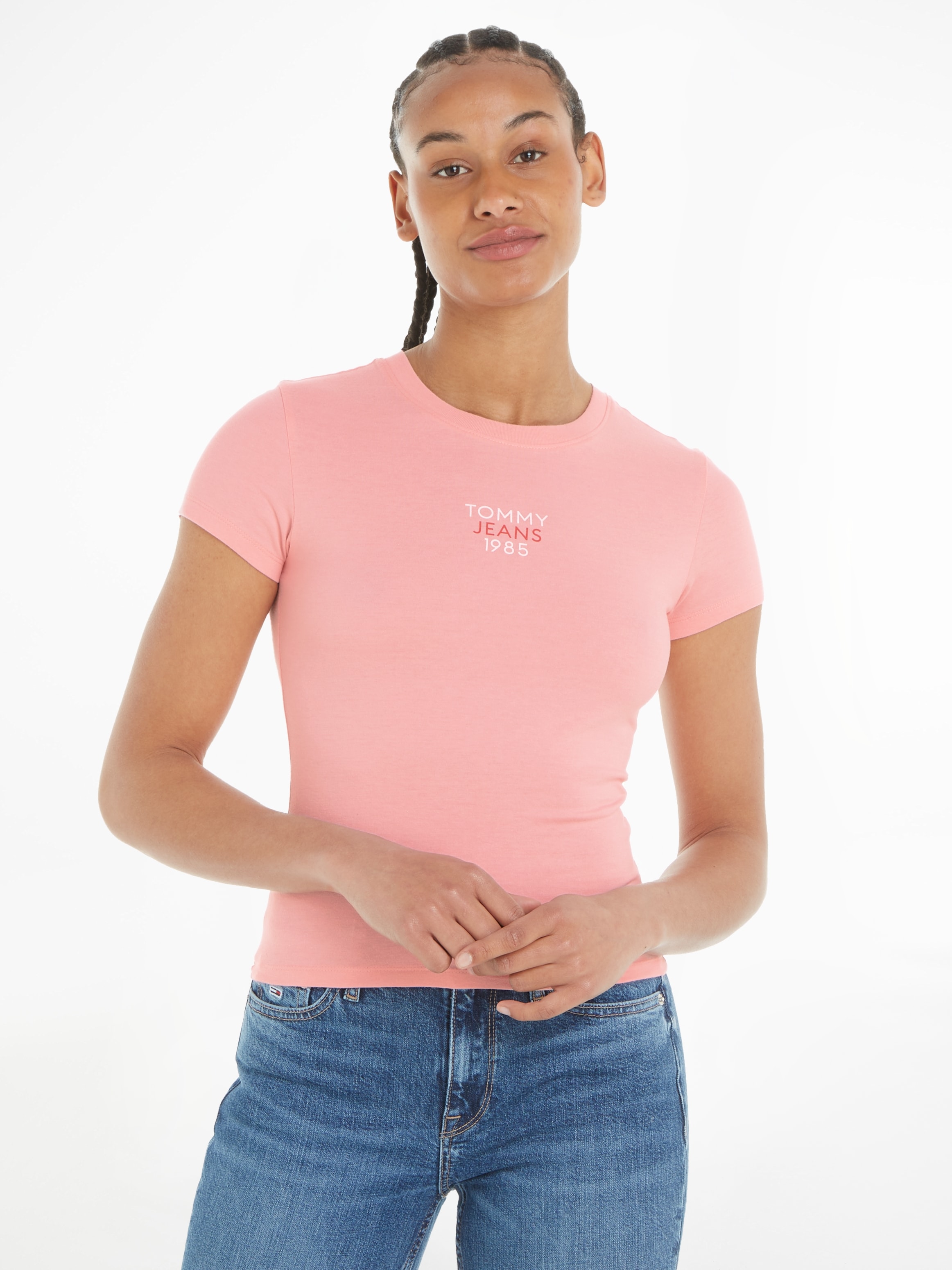 Tommy Jeans T-Shirt »Slim Essential Logo«, mit Logoschriftzug online bei