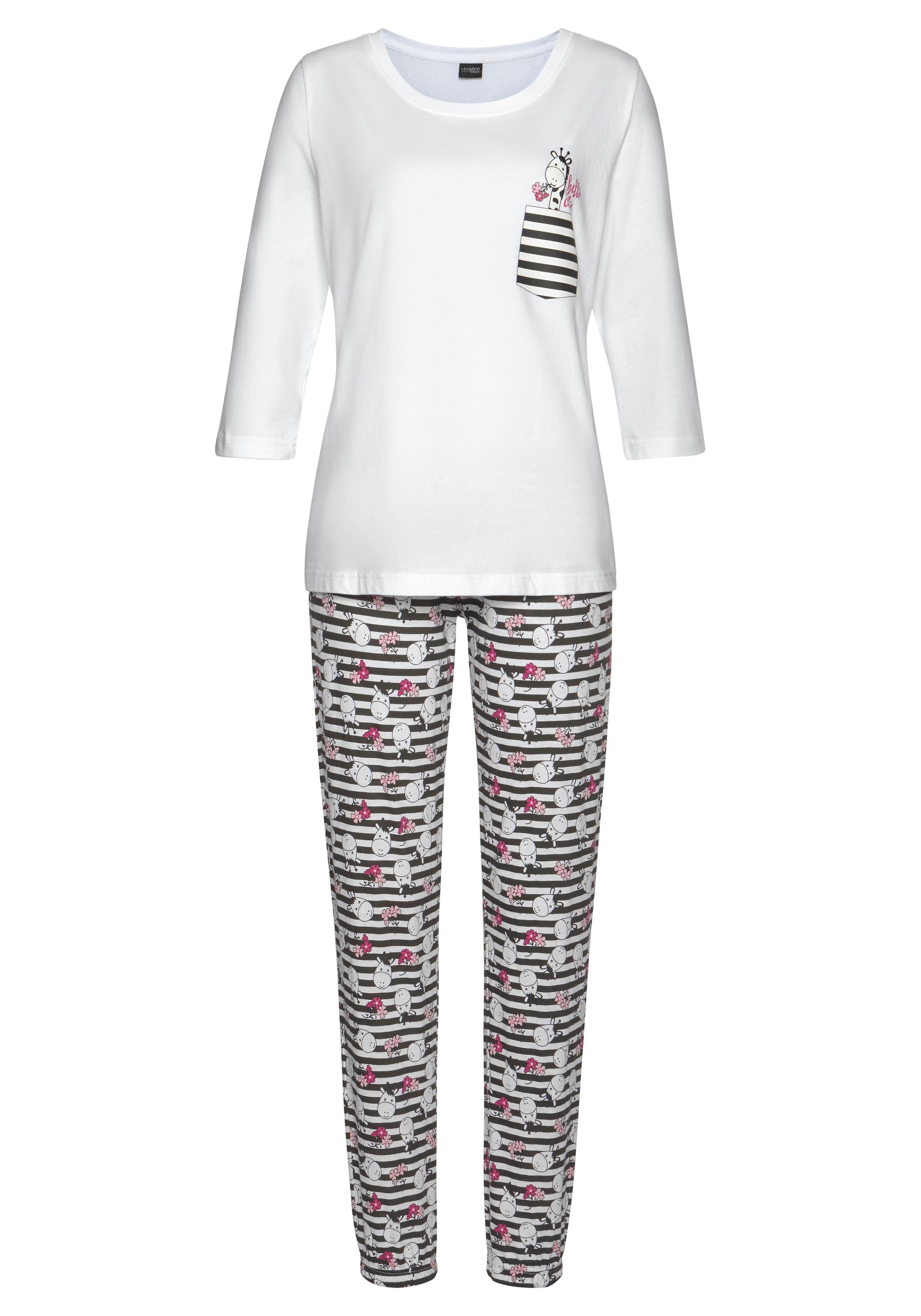 Vivance Dreams Pyjama, (2 Stück), mit verspieltem Tierprint bequem kaufen