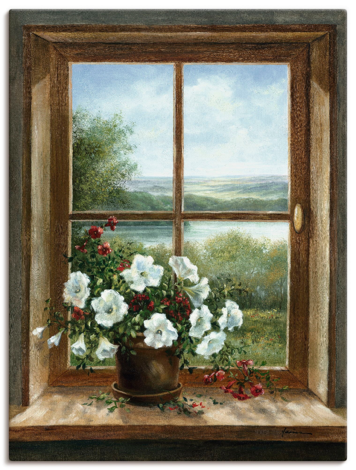 Artland Wandbild »Blumen am Fenster« Arrangements 1 Stk. tlg. als Alubild, günstig online kaufen