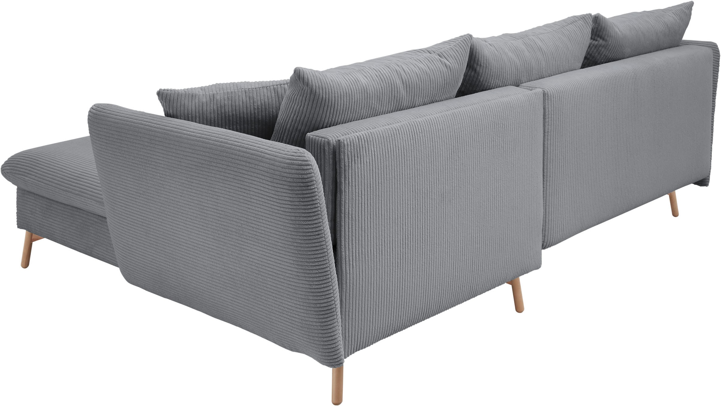 andas Ecksofa »MERLE, 258 cm, L-Form, traumhafter Cord,«, mit Bettfunktion und Bettkasten, Liegefläche 224 x 139