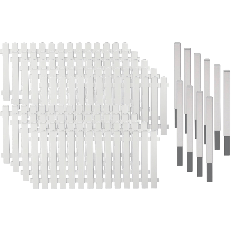 TETZNER & JENTZSCH Gartenzaun »Lexington 7« Kunststoff, 80 cm hoch, 9 Elemente für 17, 10 m, mit 10 Alu-Pfosten
