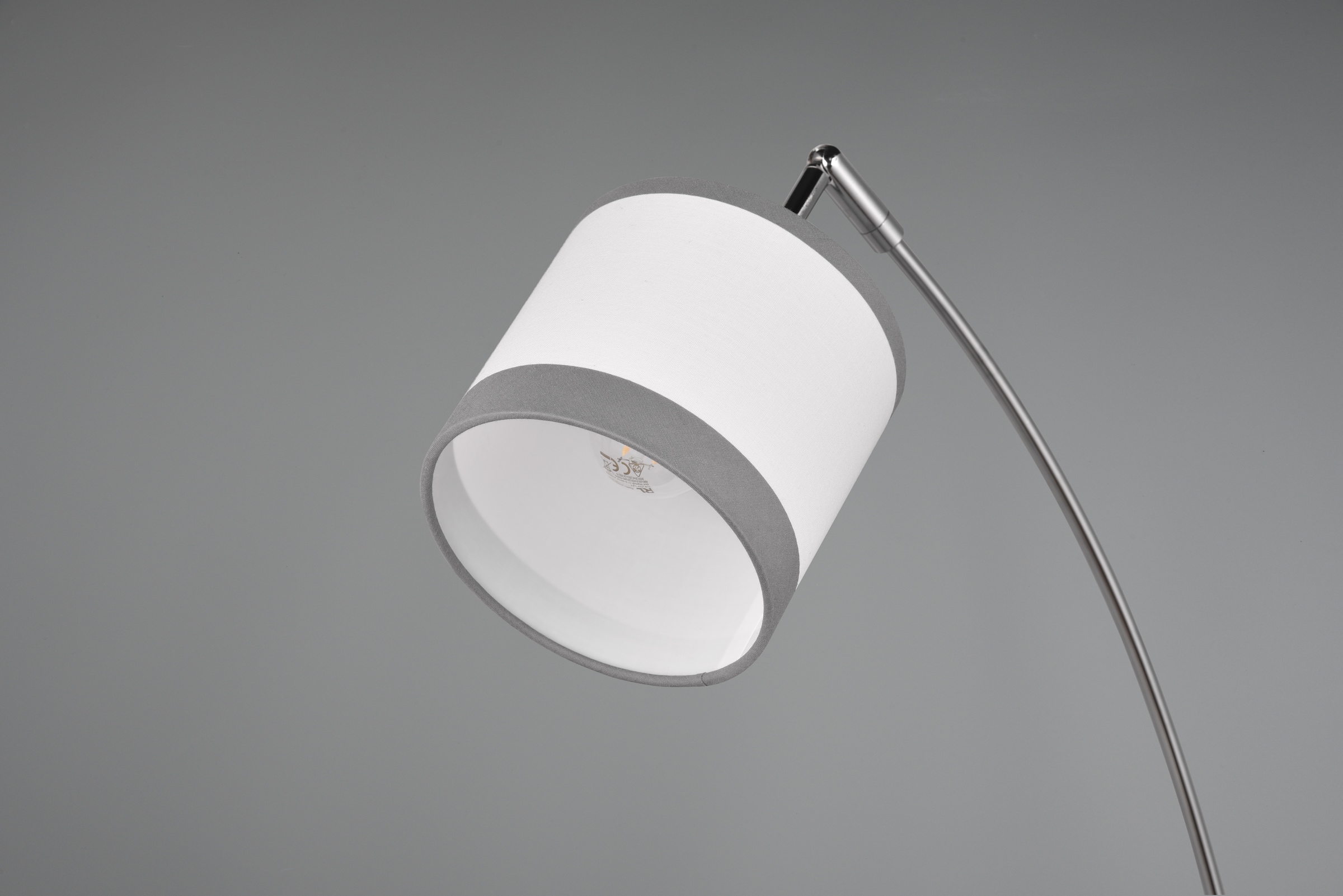 REALITY Leuchten Stehlampe »DAVOS, Stehleuchte 3-flammig exkl 3xE14 max 28W Fußschalter 185cm hoch«, 3 flammig, Leuchtmittel E14 | Leuchtmittel wechselbar, Stehlampe Metall mit 2-farbigen Stoffschirmen Bogenlampe Bogenleuchte
