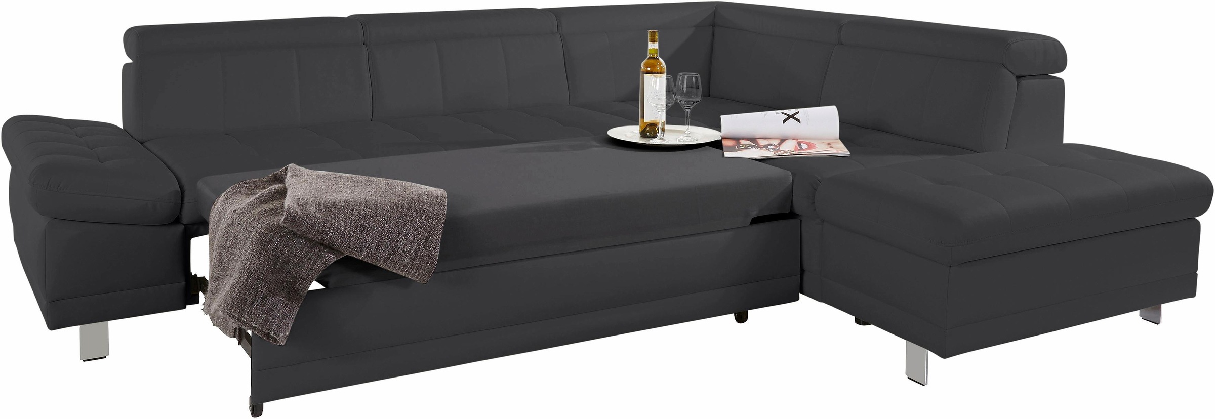 sit&more Ecksofa »Limit L-Form«, wahlweise mit Bettfunktion und Bettkasten