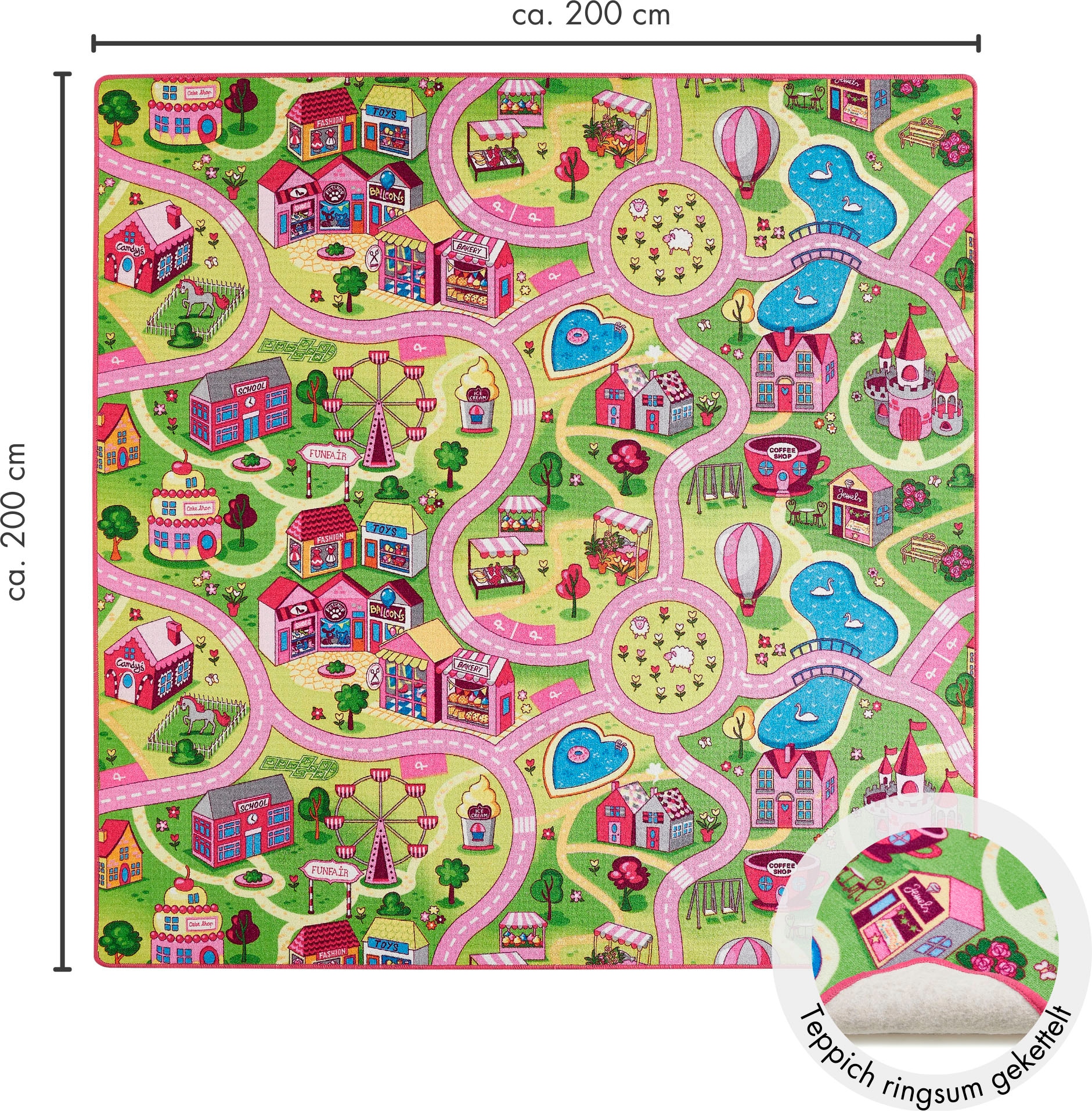 Andiamo Kinderteppich »Straße Lagerräumung«, rechteckig, 5 mm Höhe, Straßen-Spiel-Teppich, Sonderposten, für Mädchen & Jungen