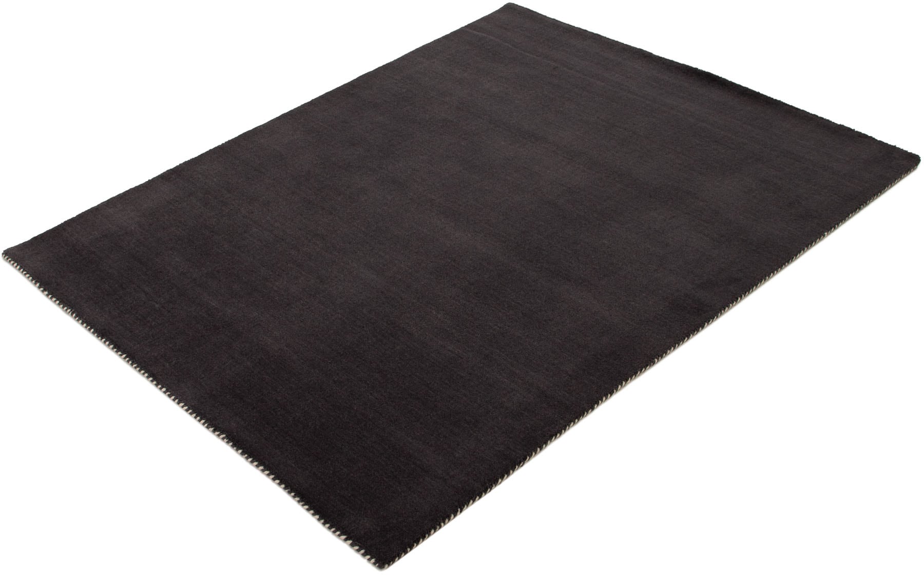 carpetfine Wollteppich »Gabbeh Lola Uni«, rechteckig, 14 mm Höhe, mit natürlichem Pflanzenmaterial von Hand gewebt, auch in Rund