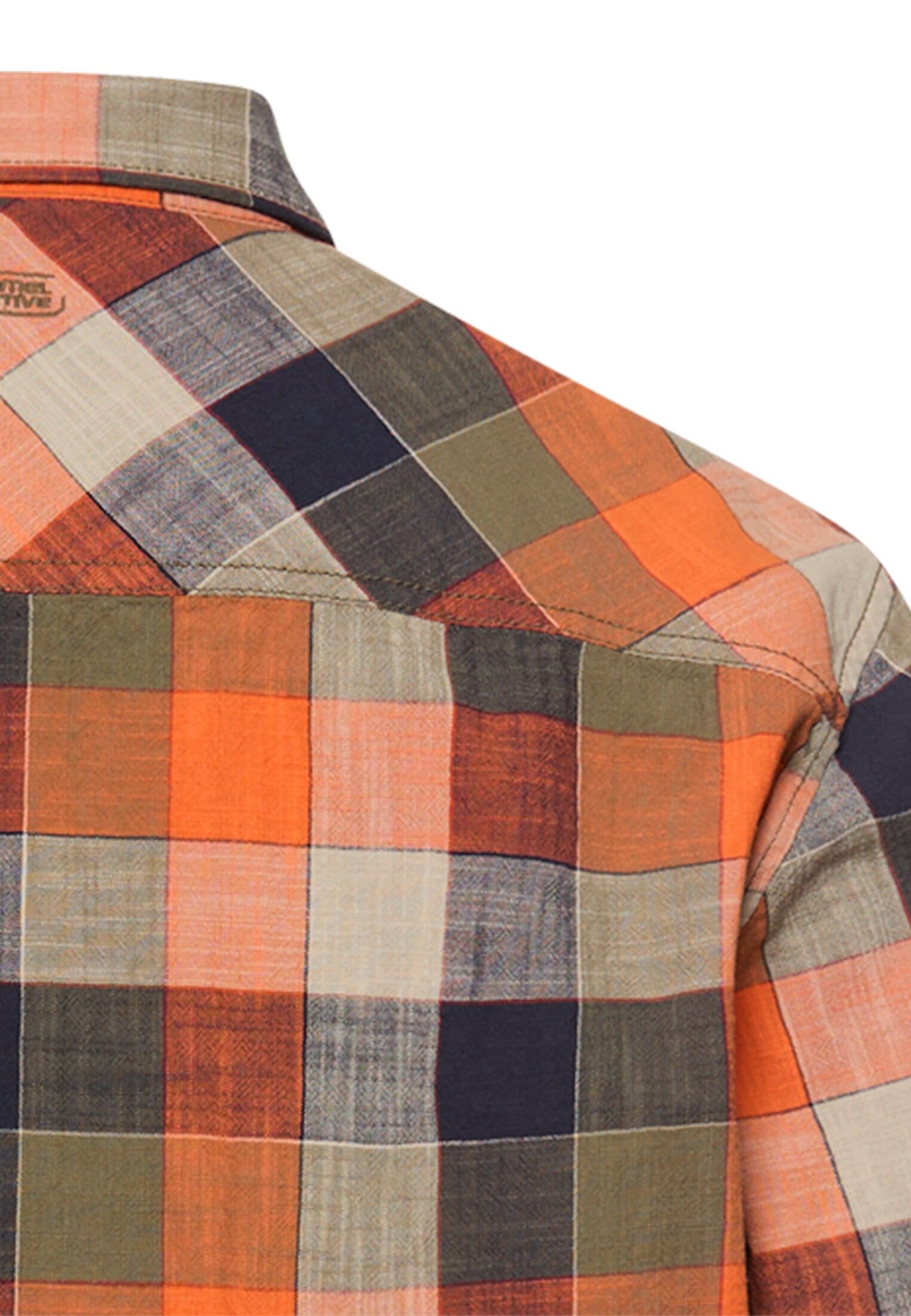 camel active Karohemd Kurzarm, mit Button-Down-Kragen