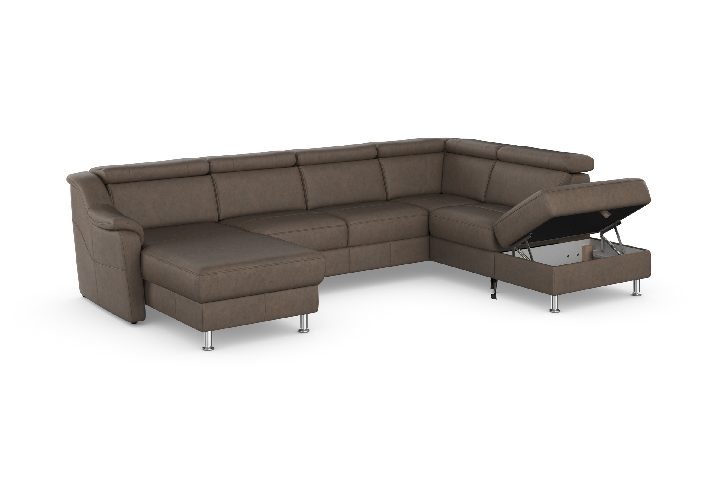 sit&more Wohnlandschaft »Freetown U-Form«, Kopfteilverstellung und Federkern, wahlweise mit Bettfunktion