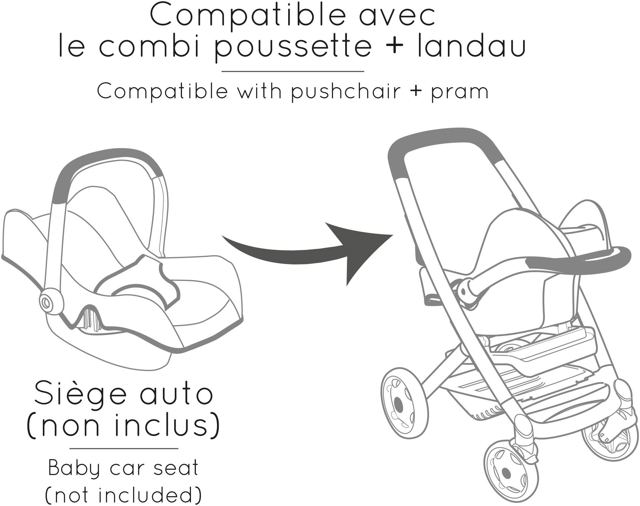 Smoby Kombi-Puppenwagen »Maxi-Cosi Puppenwagen 3-in-1«, Made in Europe