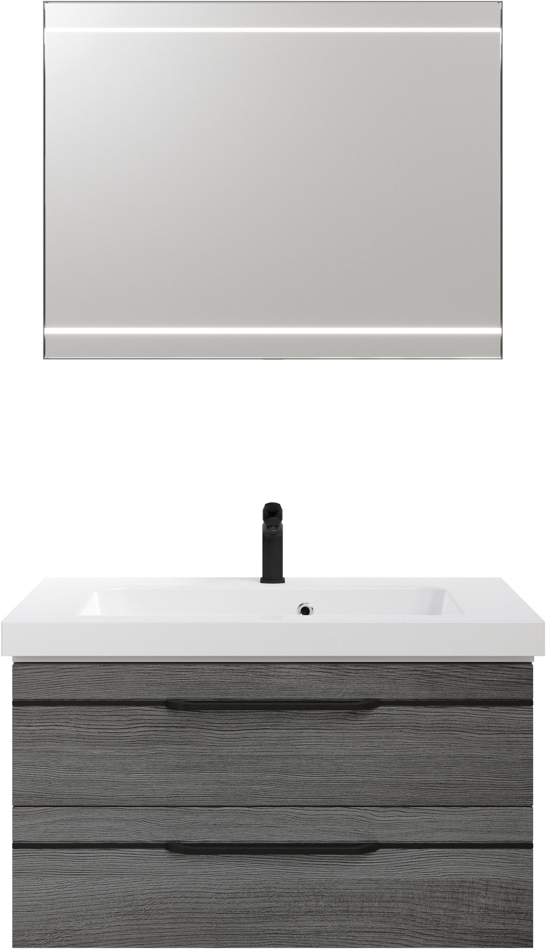 Saphir Badmöbel-Set »Balto 2-teilig Mineralmarmor-Waschtisch mit LED-Spiege günstig online kaufen