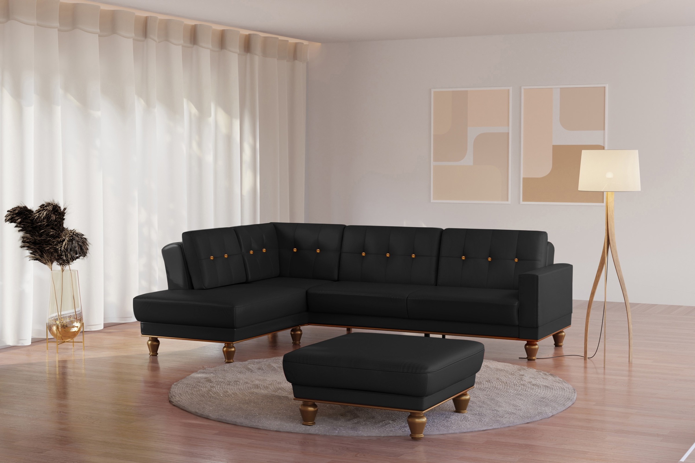 sit&more Ecksofa »Orient 5 L-Form«, mit Strass-Stein, wahlweise mit Bettfun günstig online kaufen